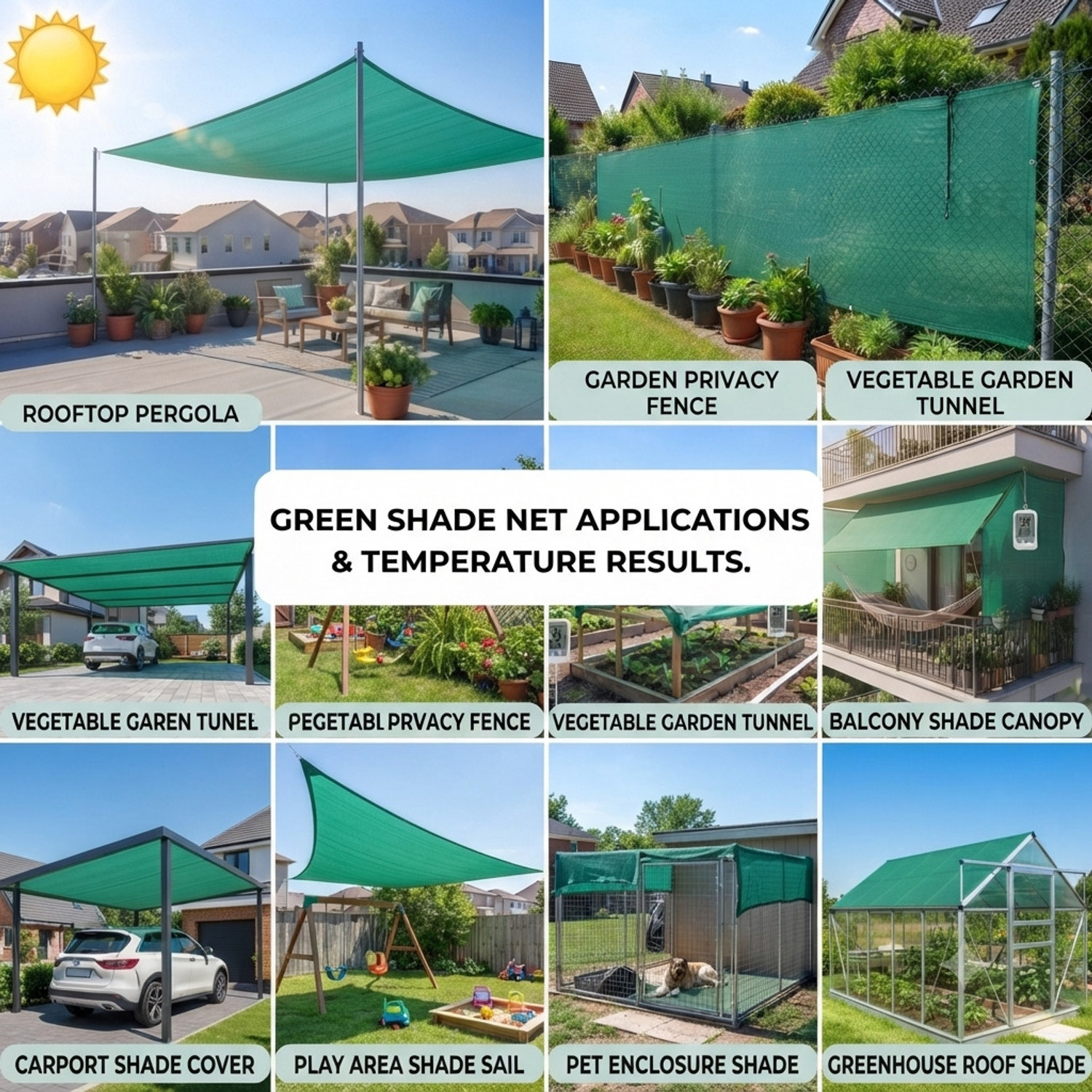 Image of SSE Green Shade Net(10ft x 12ft)- 50% Sunlight Block Multipurpose For Garden /Balcony Portable Green House