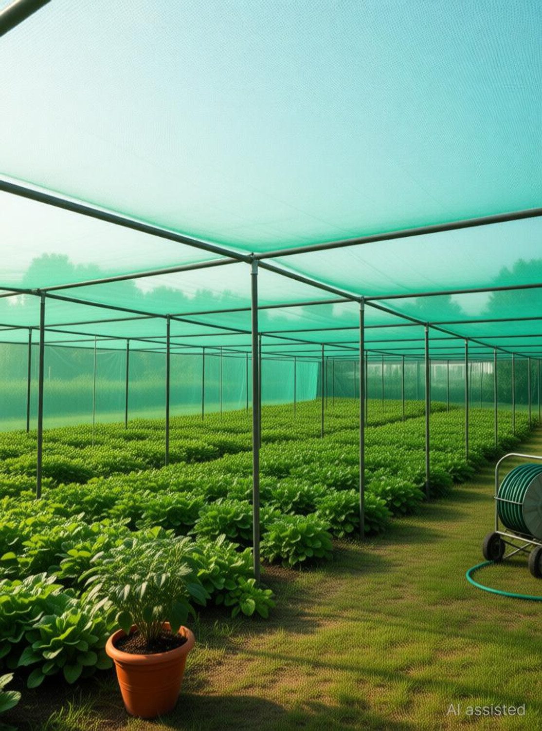 Image of FRILL Green Shade Net for Garden | Green net for Balcony, 90% HIGH Density 15 x 15 ft Portable Green House