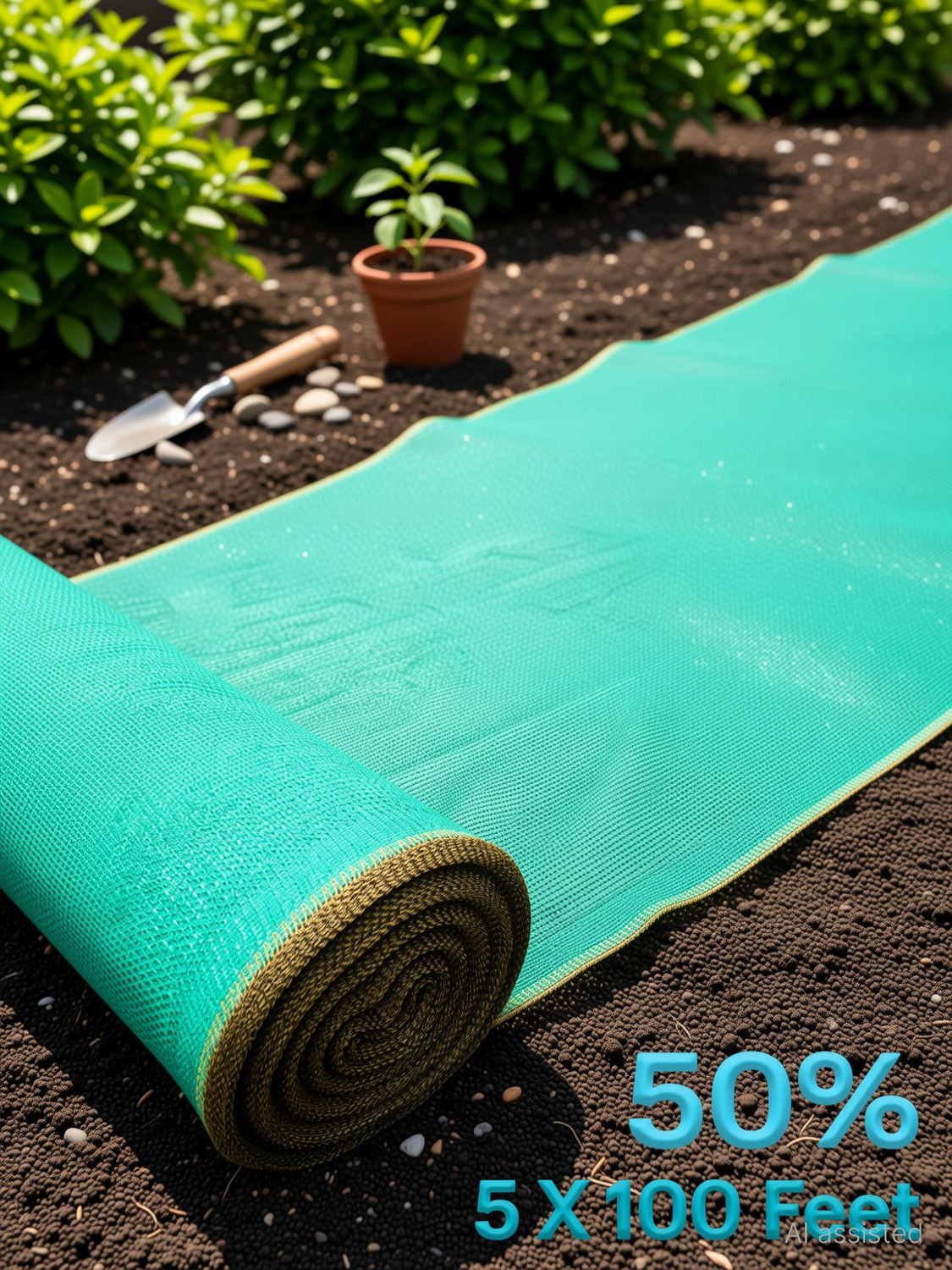 Image of Buildingshop UV Stabilized Net 50% Sun /Water Block - (1.5 Meter(5 Ft) X 30 Meter(100 Ft)) Portable Green House