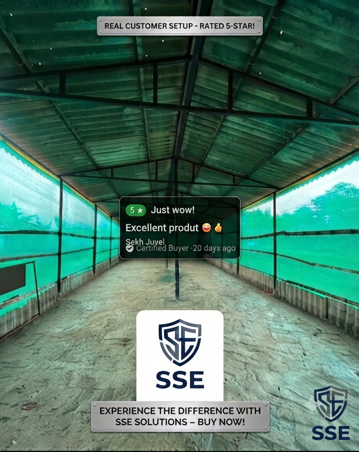 Image of SSE Green Shade Net(10ft x 12ft)- 50% Sunlight Block Multipurpose For Garden /Balcony Portable Green House
