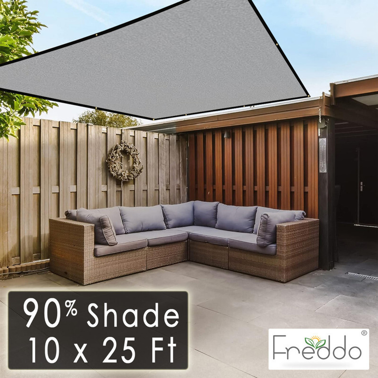Image of Freddo Sun Shade Net 10 X 25 Ft With Brass Eyelet 90% Sun and UV Blockage Portable Green House