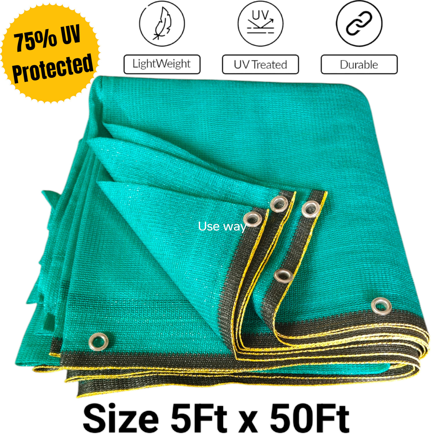 Image of Use way Green shade (5x50ft),75% Sunlight Blocking Multipurpose for gardening Portable Green House