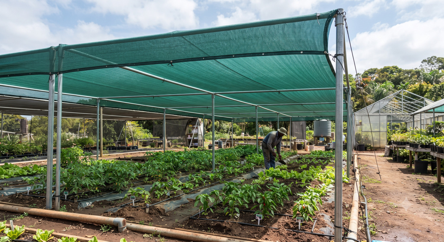 Image of Swayam Traders Green Shade Net for Agriculture & Nursery | 10 ft*15 ft 75% Sun Protection Portable Green House
