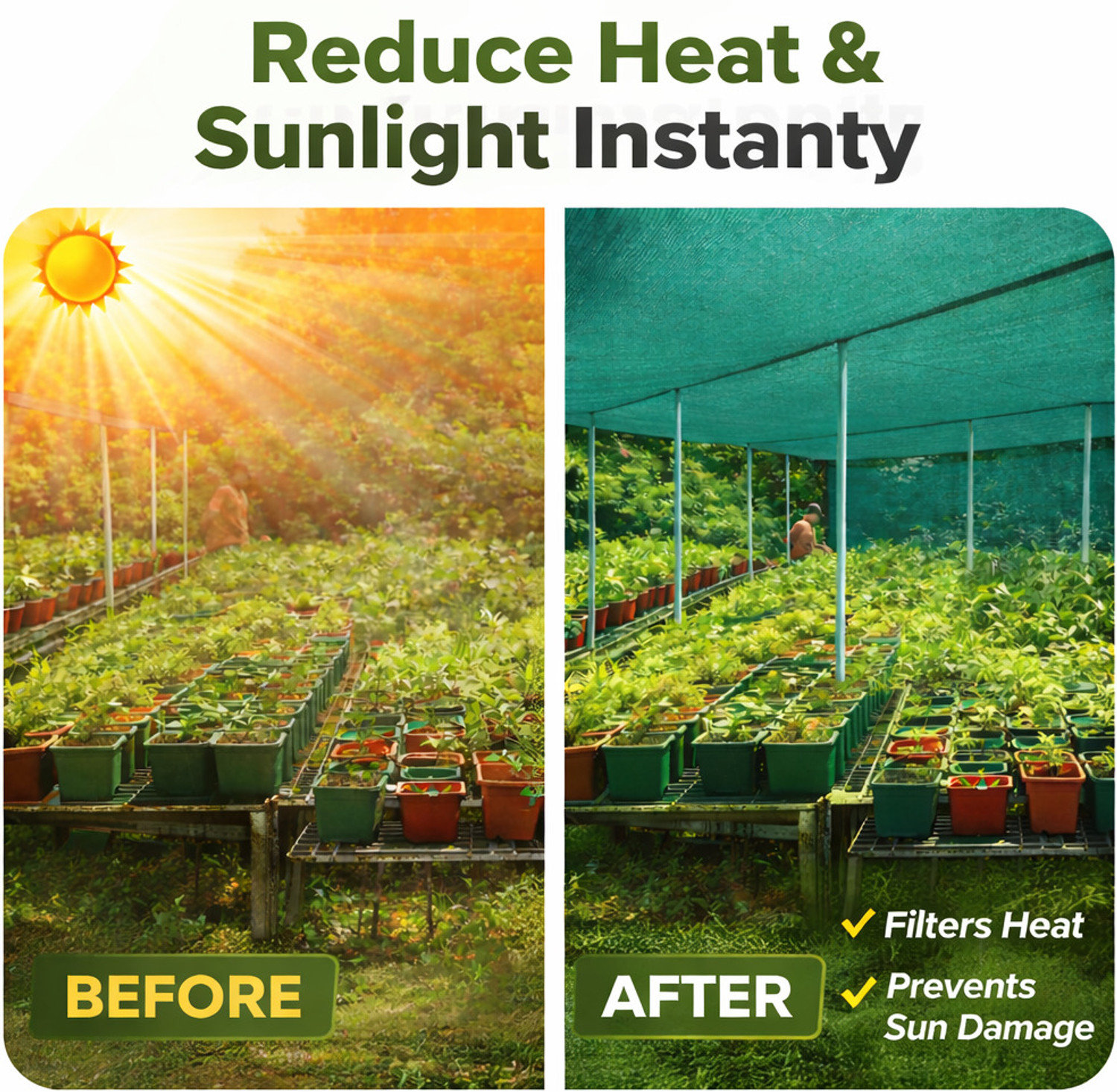 Image of Use way Green Net(5Ft x 24Ft)- 75% Sunlight Block Multipurpose For Garden /Balcony Garden Tool Kit