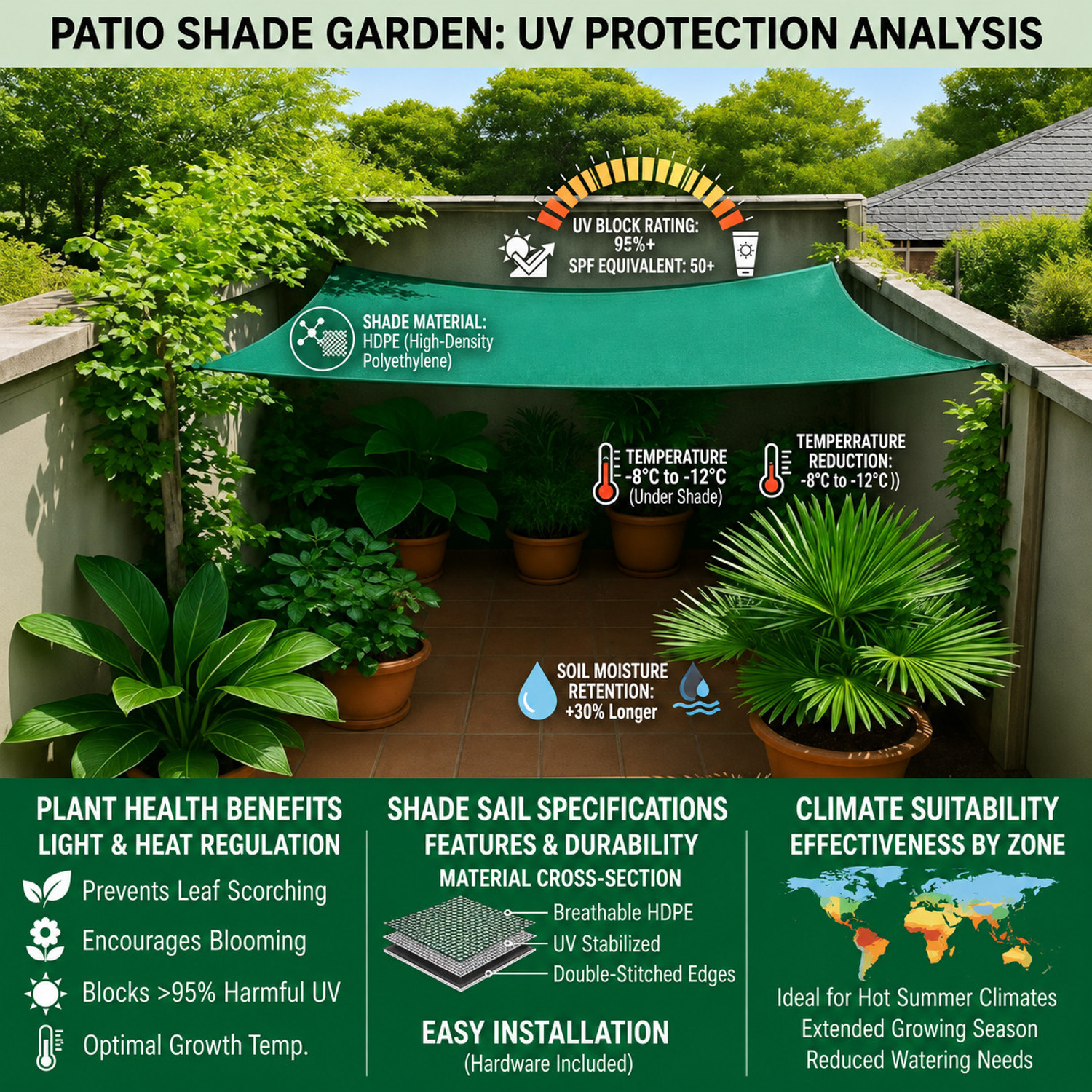Image of SSE Green Shade Net(10ft x 12ft)- 50% Sunlight Block Multipurpose For Garden /Balcony Portable Green House