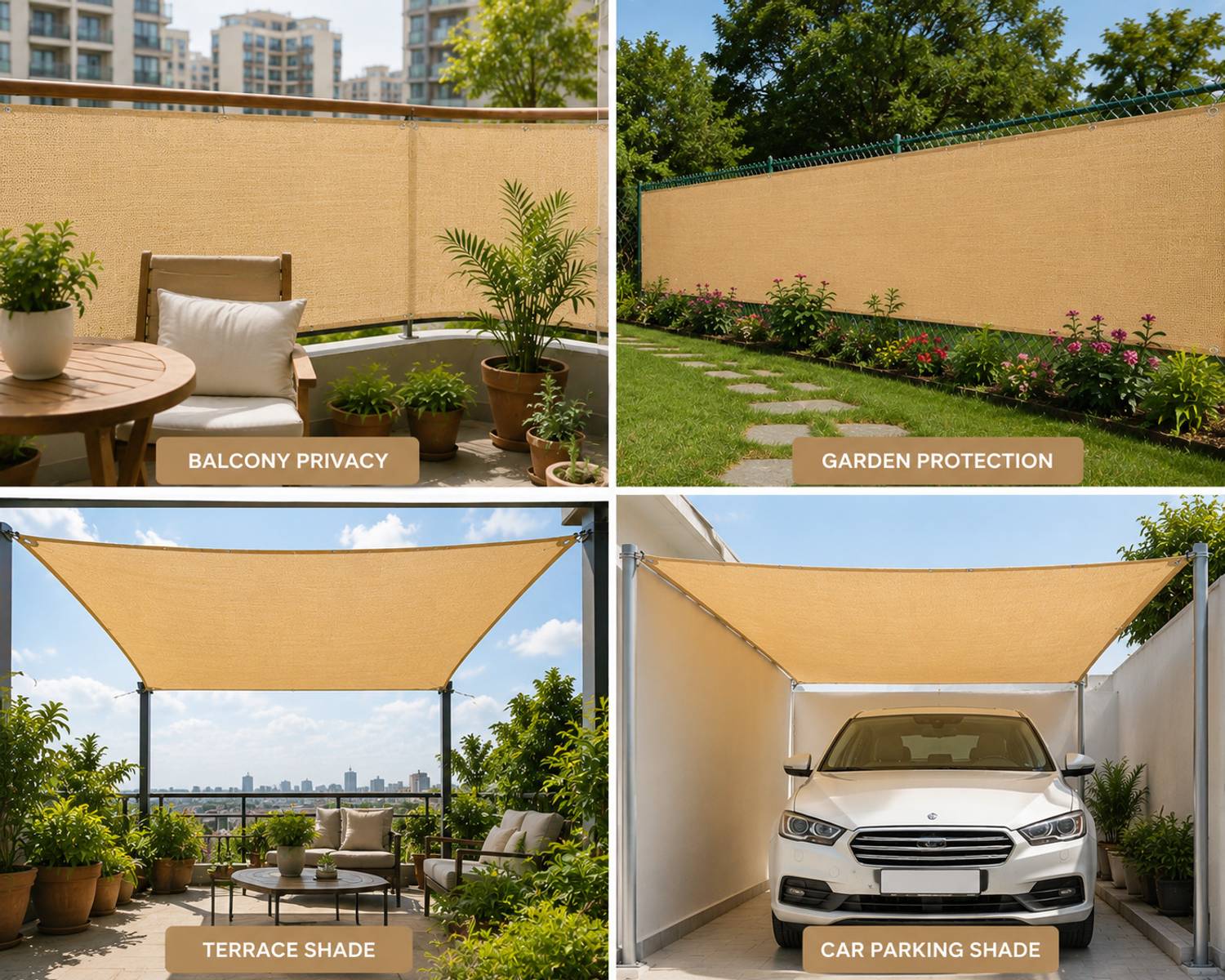 Use Way Beige Sun Shade Net for Balcony - Image 5