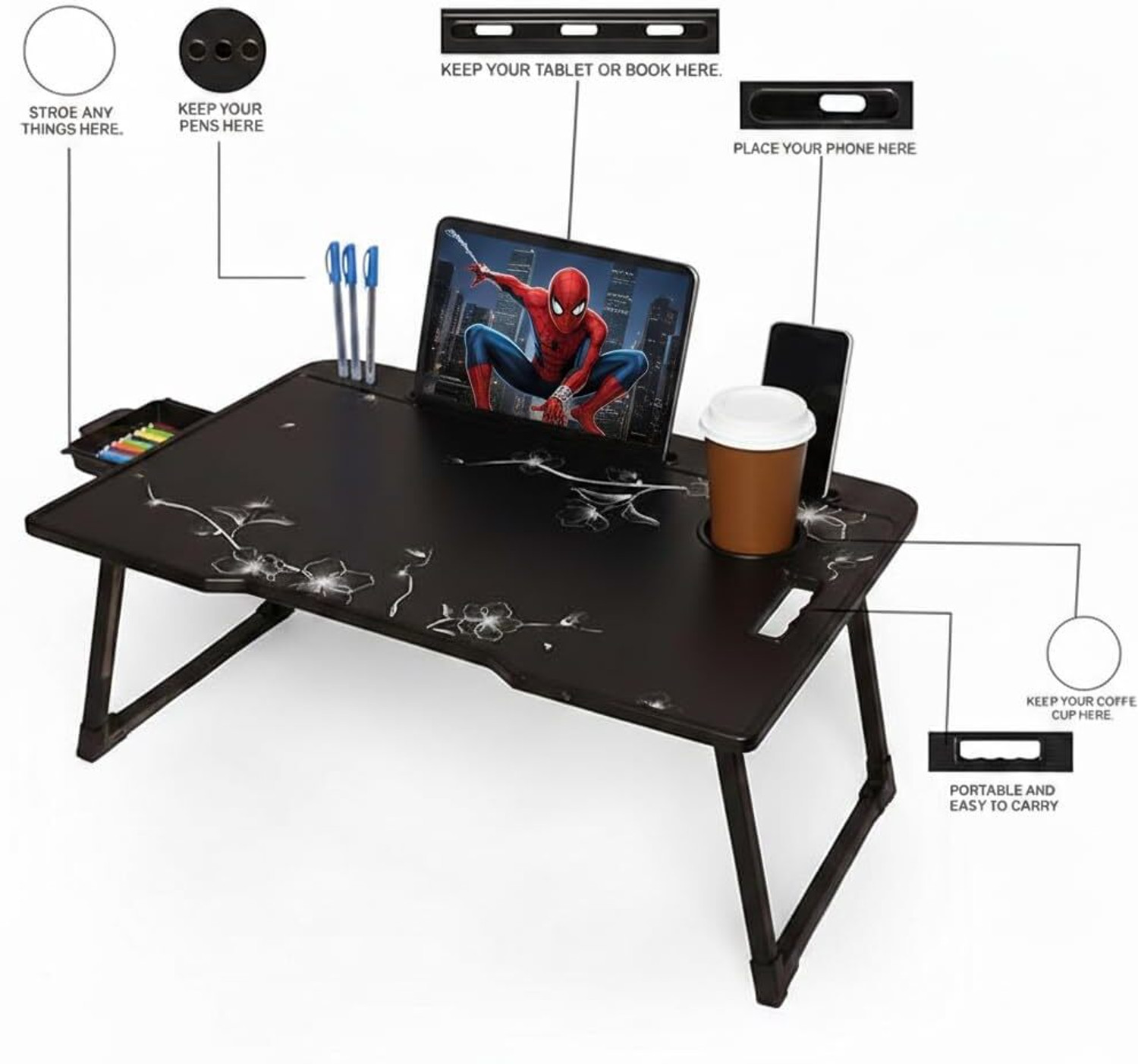 Image of WINDLY Wood Portable Laptop Table