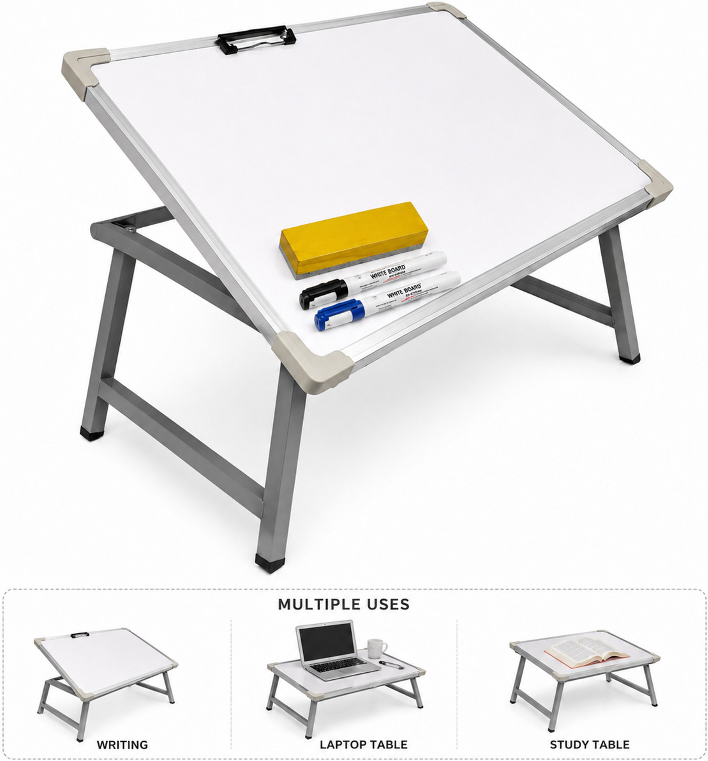 Image of Rite Foldable | Multi-Purpose | Writing Board Surface | Adjustable Angle | Wood Portable Laptop Table