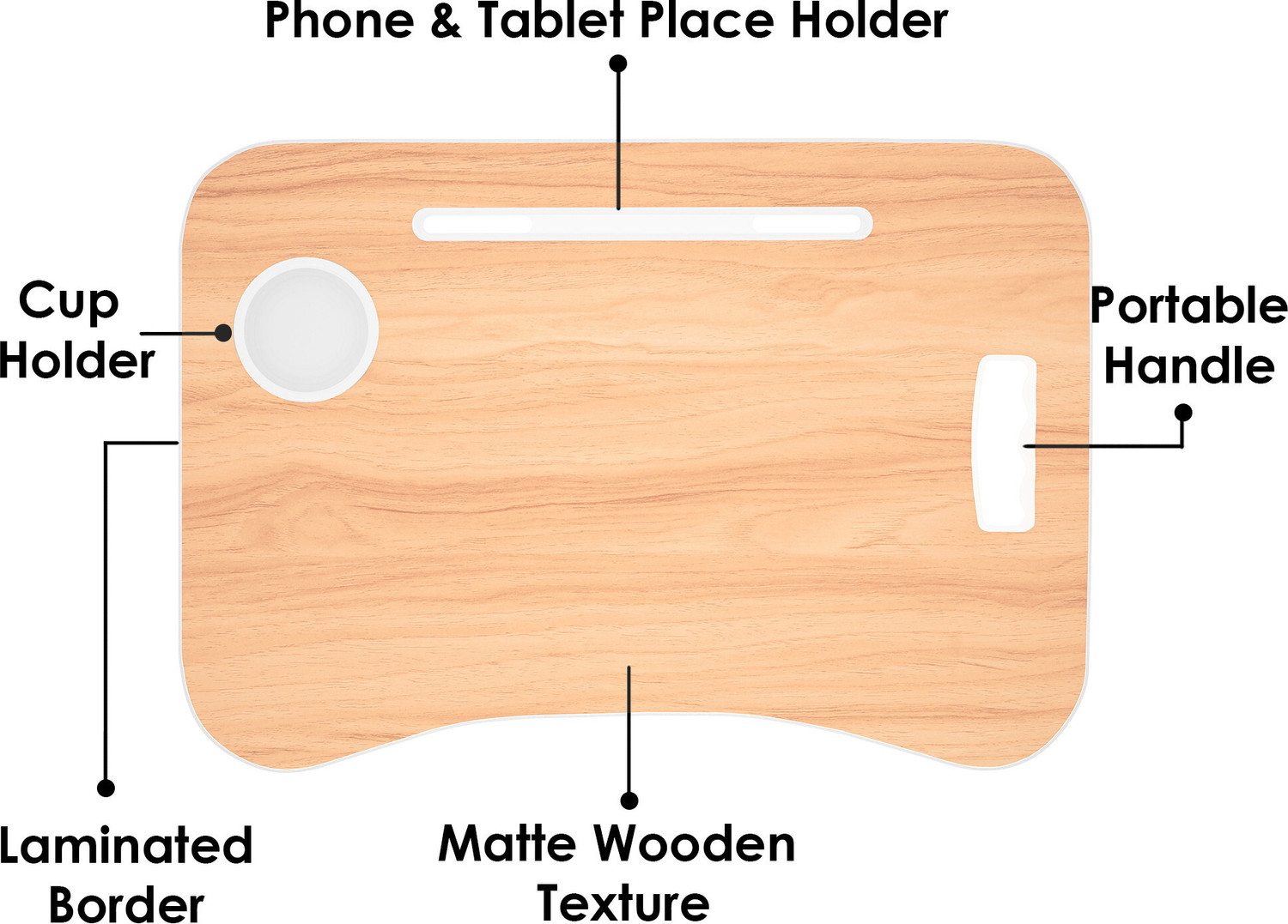 Image of Story@home LT4001 Wood Portable Laptop Table (Finish Color - Walnut, Pre Assembled)