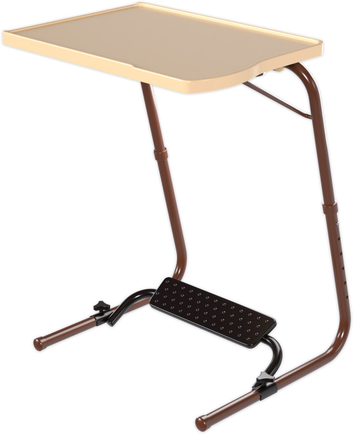 Image of TABLE MAGIC Gold Marble Pro Executive Laptop Table with Footrest and Cup Holder Plastic Multipurpose Table