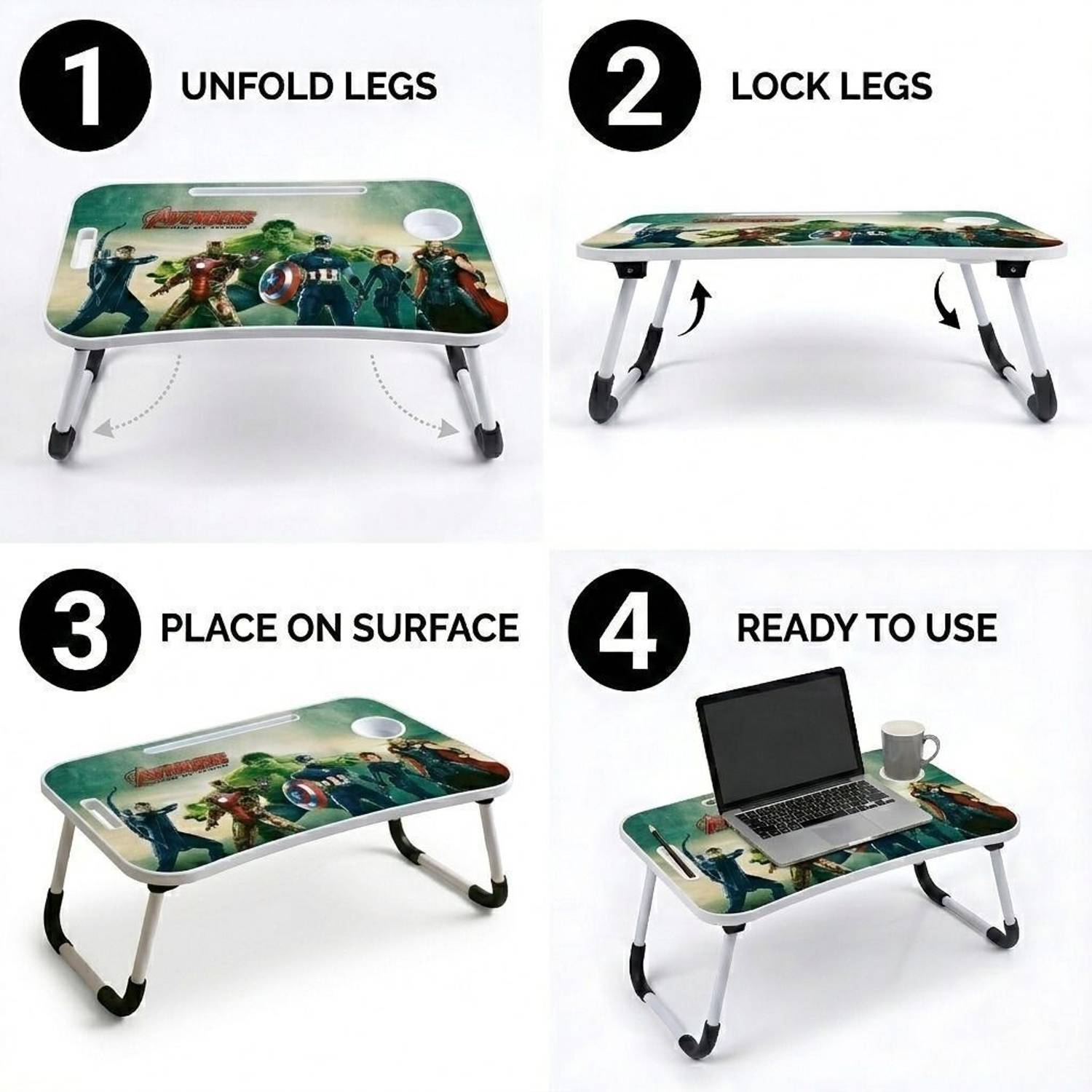 EAGLE Foldable Study Table 60x40cm Wood - Image 5