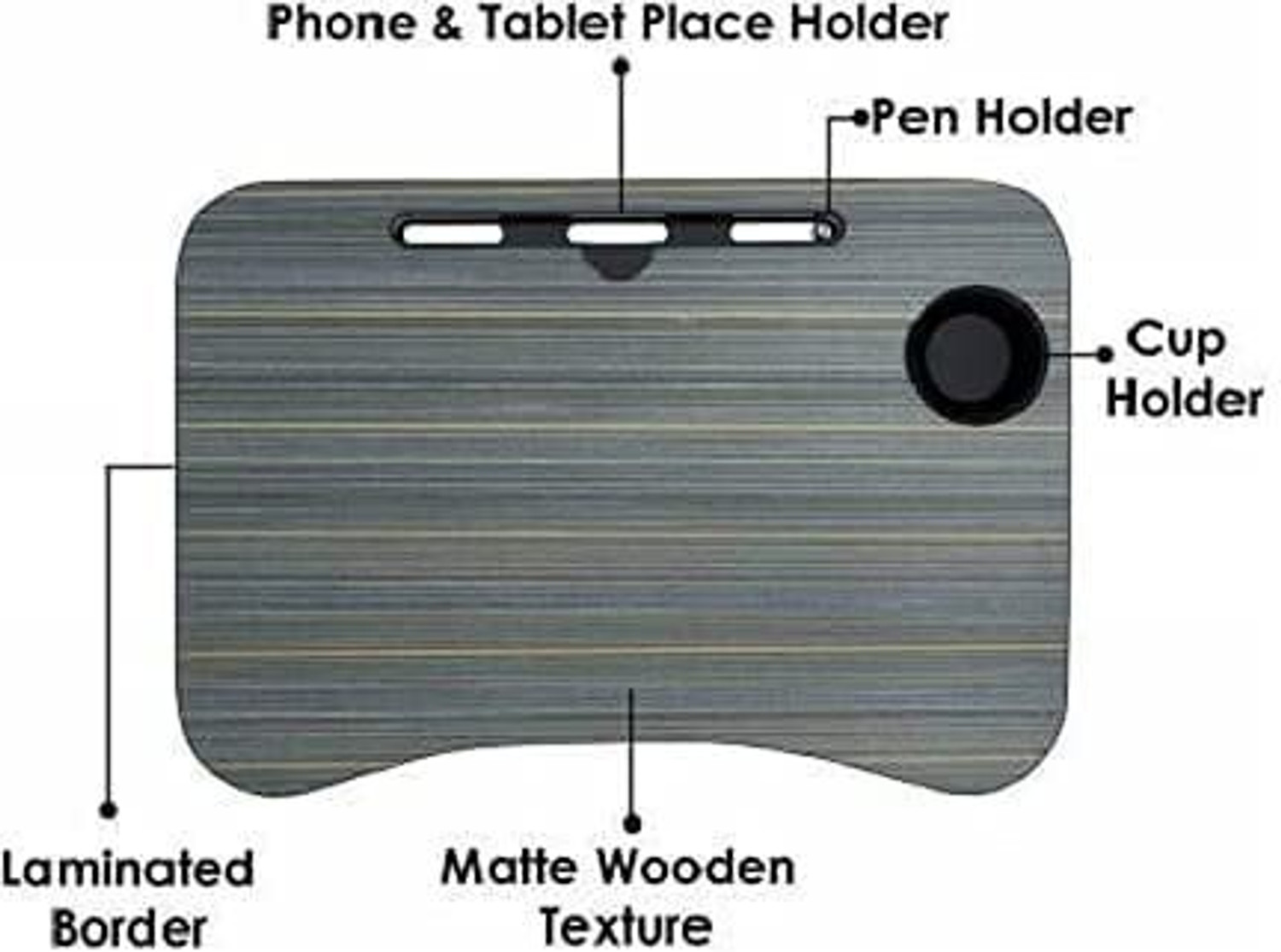 Image of Ritesh Multi-Purpose Laptop Table with Dock Stand Coffee Cup and also Portable table Wood Portable Laptop Table