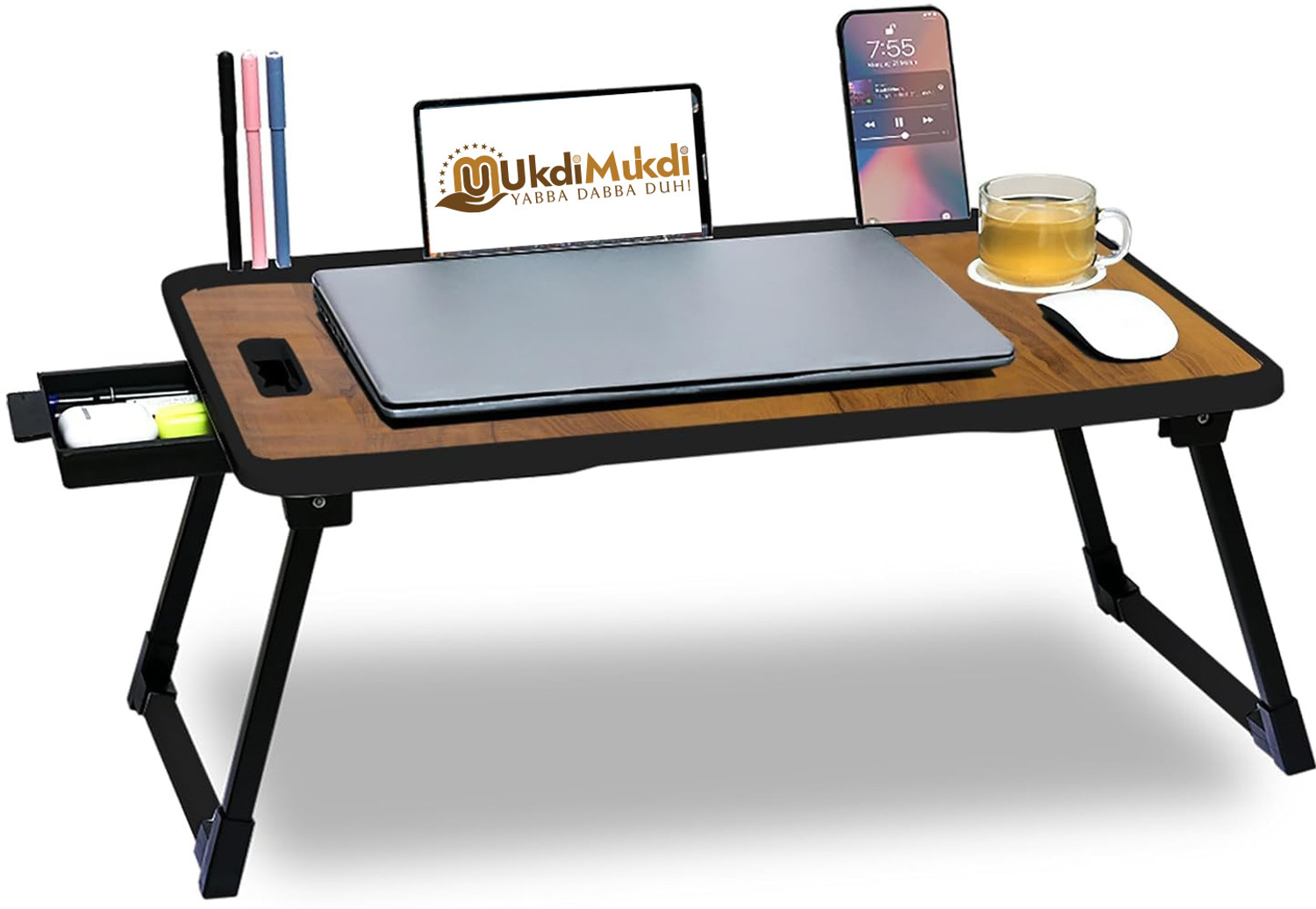 Image of Flipkart Perfect Homes Studio Wood Portable Laptop Table (Finish Color - MULTICOLOR)