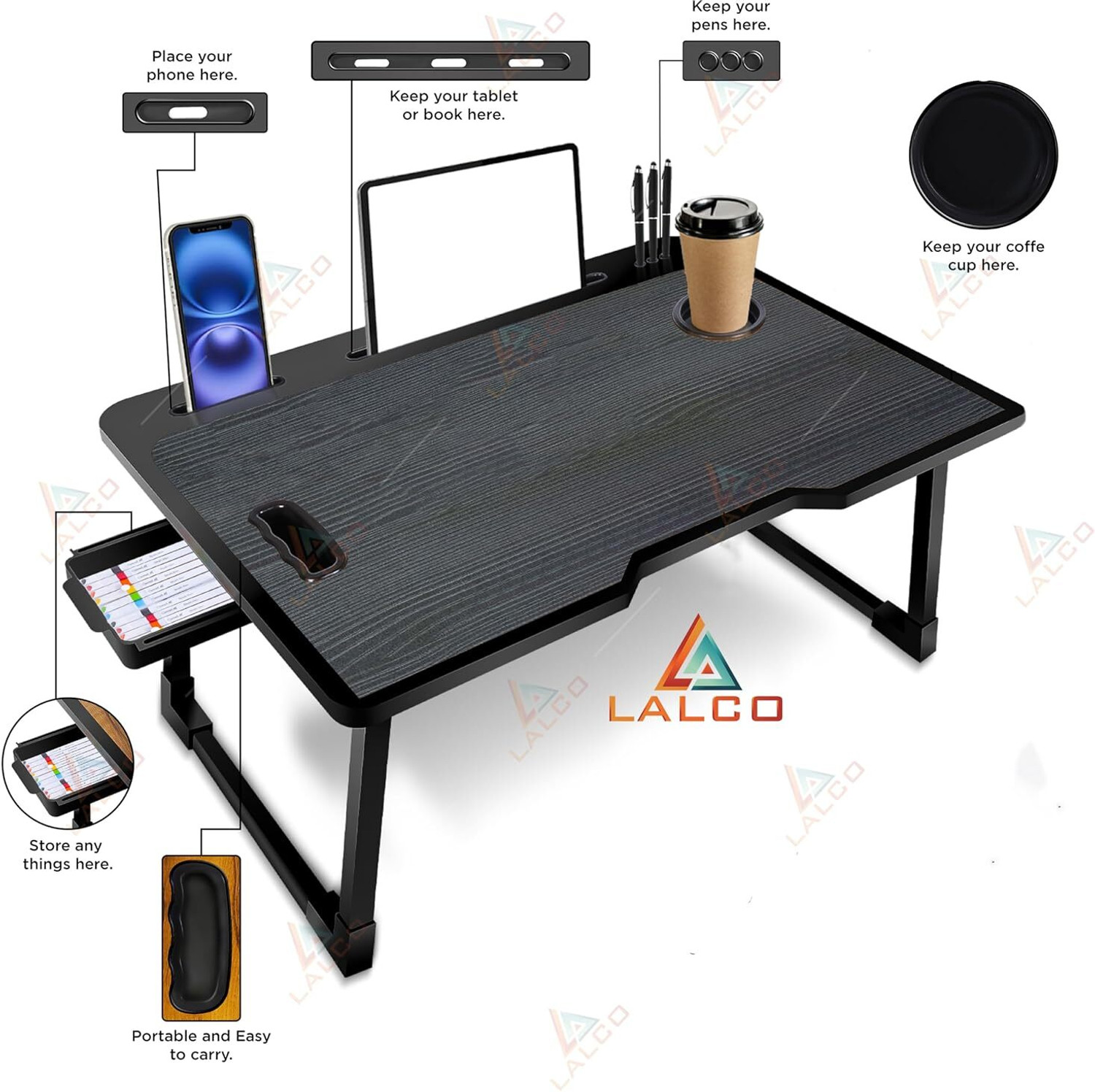 Image of hevenq Wood Portable Laptop Table