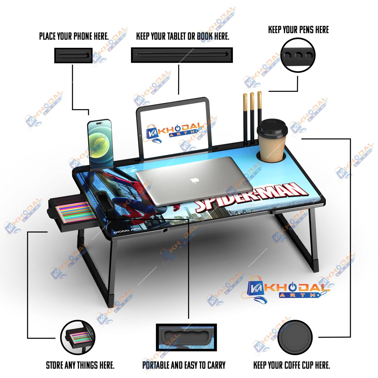 KHODAL Spiderman Laptop Study Table - Image 3