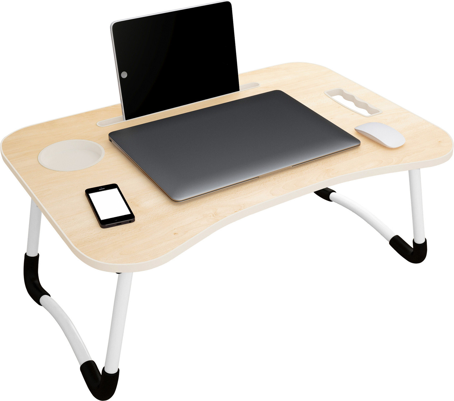 Image of Story@home LT4004 Wood Portable Laptop Table (Finish Color - White Mapple, Pre Assembled)