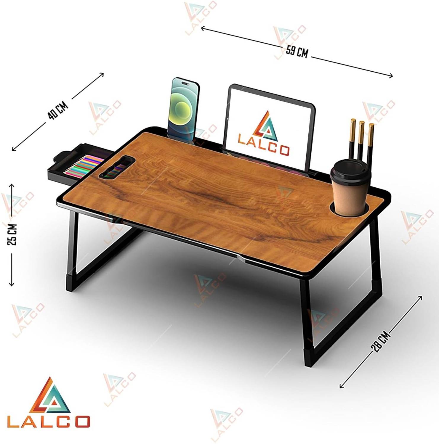 hevenq Wood Portable Laptop Table - Image 2