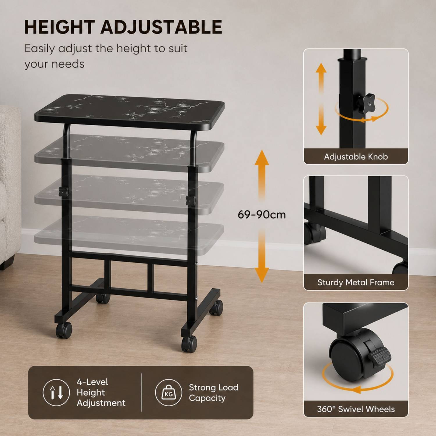 Eimear Height Adjustable Laptop Table - Image 3