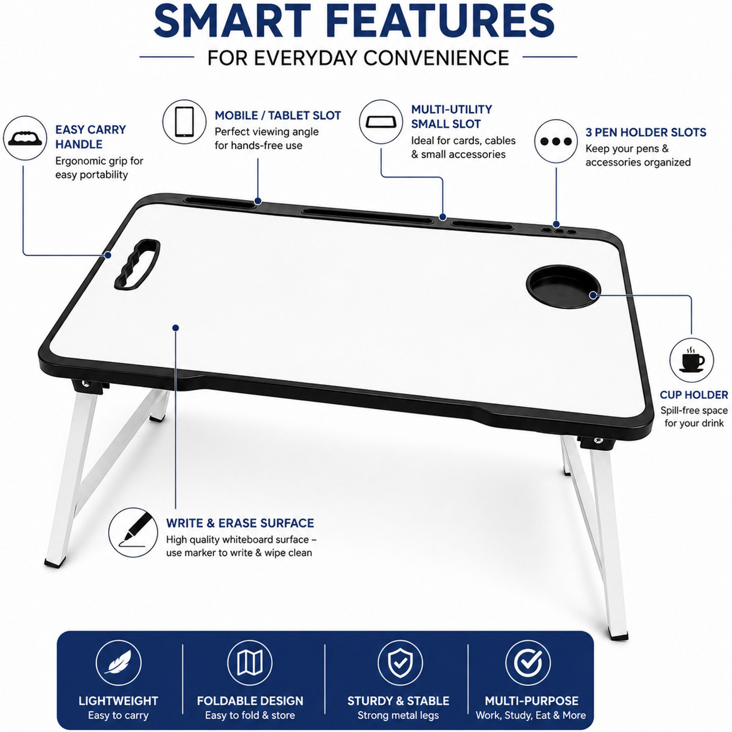 Image of Rite Woodgrain tabletop Wood Portable Laptop Table