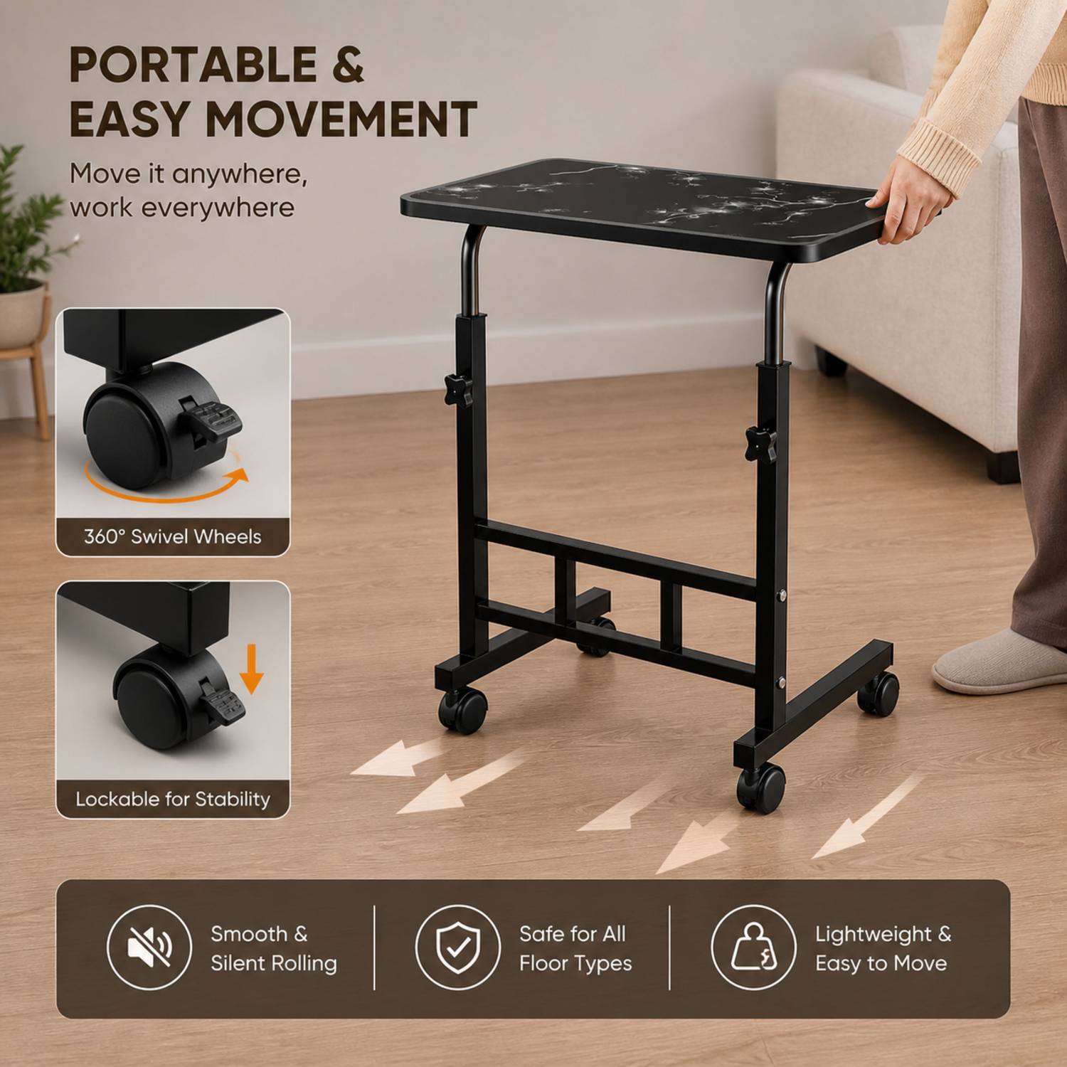 Eimear Height Adjustable Laptop Table - Image 5
