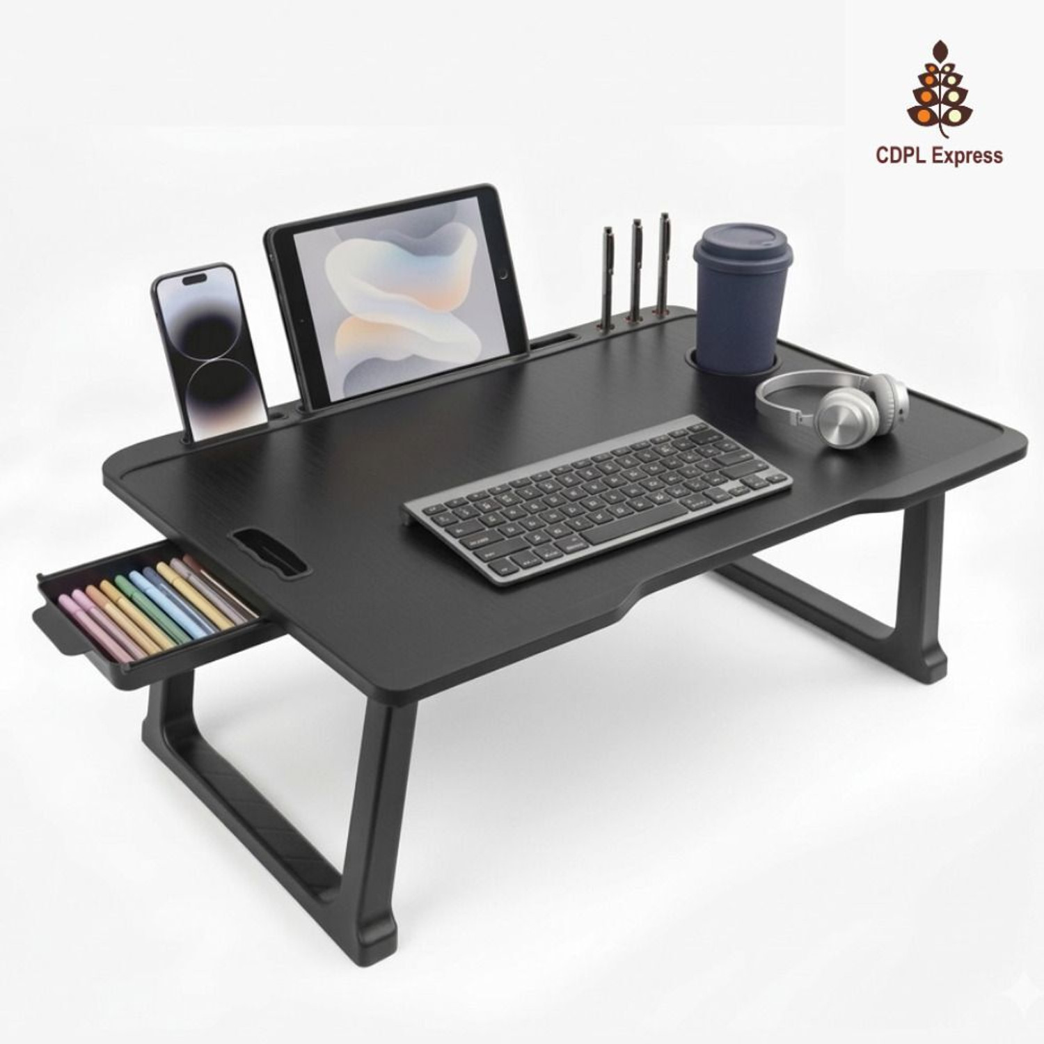 Image of CDPL Express Highest stability I Premium Foldable Multipurpose Wood Portable Laptop Table
