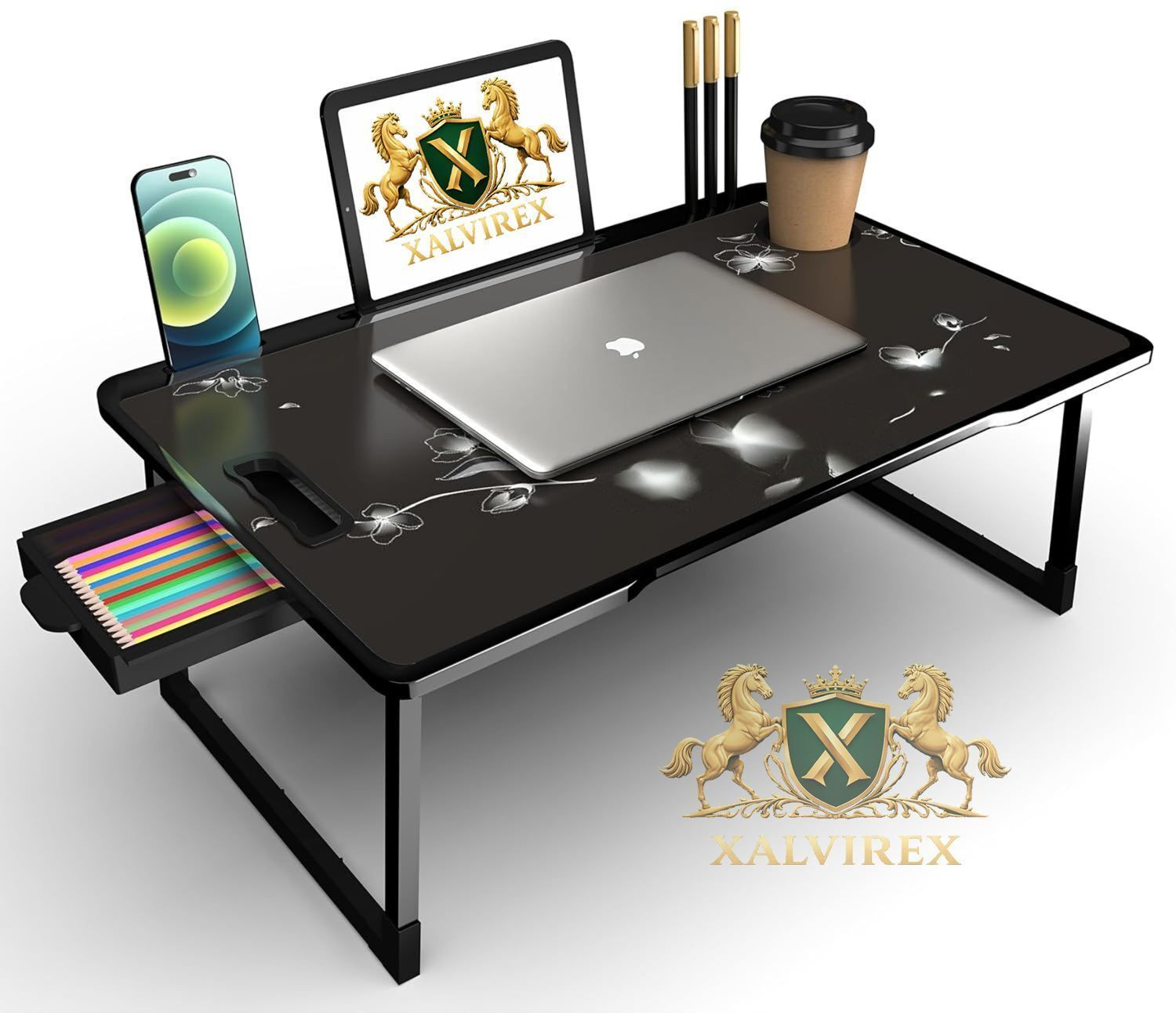 Image of FurniGully FLAWER COTTED Plastic Study Table