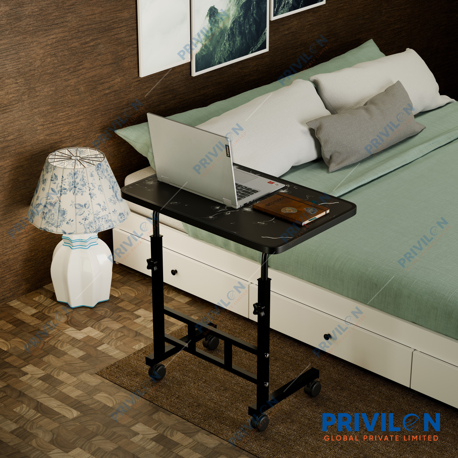 Image of PRIVILON HEIGHT ADJUSTABLE Metal Portable Laptop Table