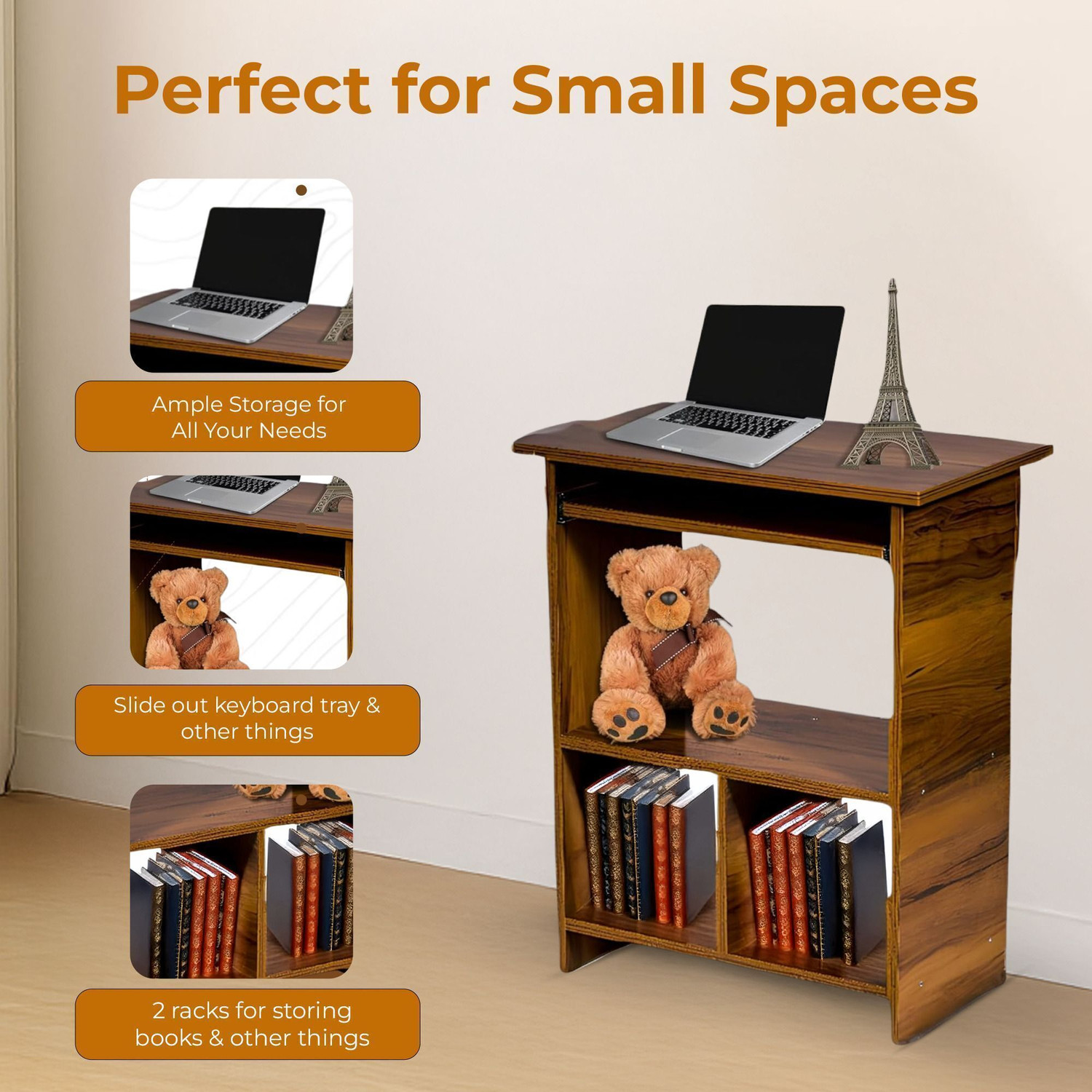Image of YOVATECHLINE Multi-Purpose Computer Desk Wood Portable Laptop Table