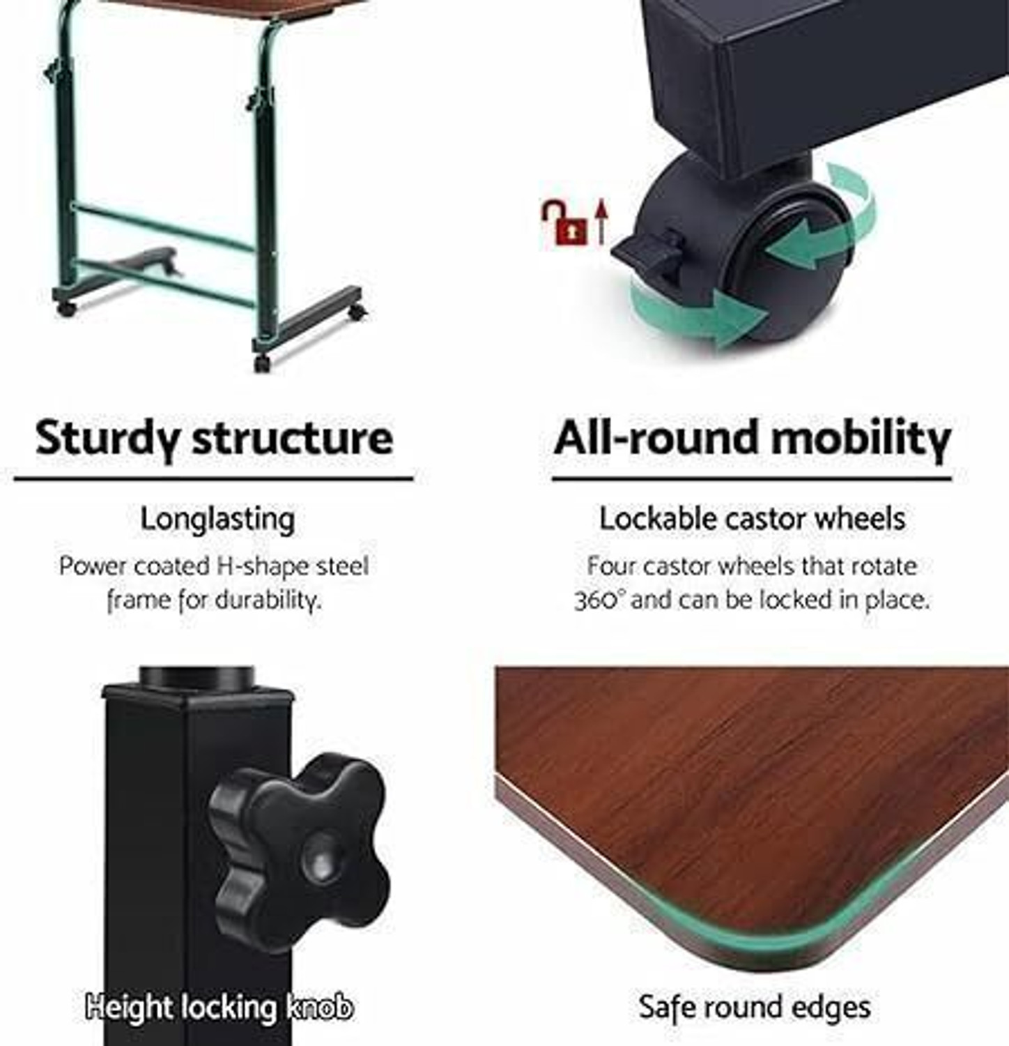Image of VIROVIA Exclusive Study Table Wooden Computer Desk Laptop Table for Home Office Wood Portable Laptop Table