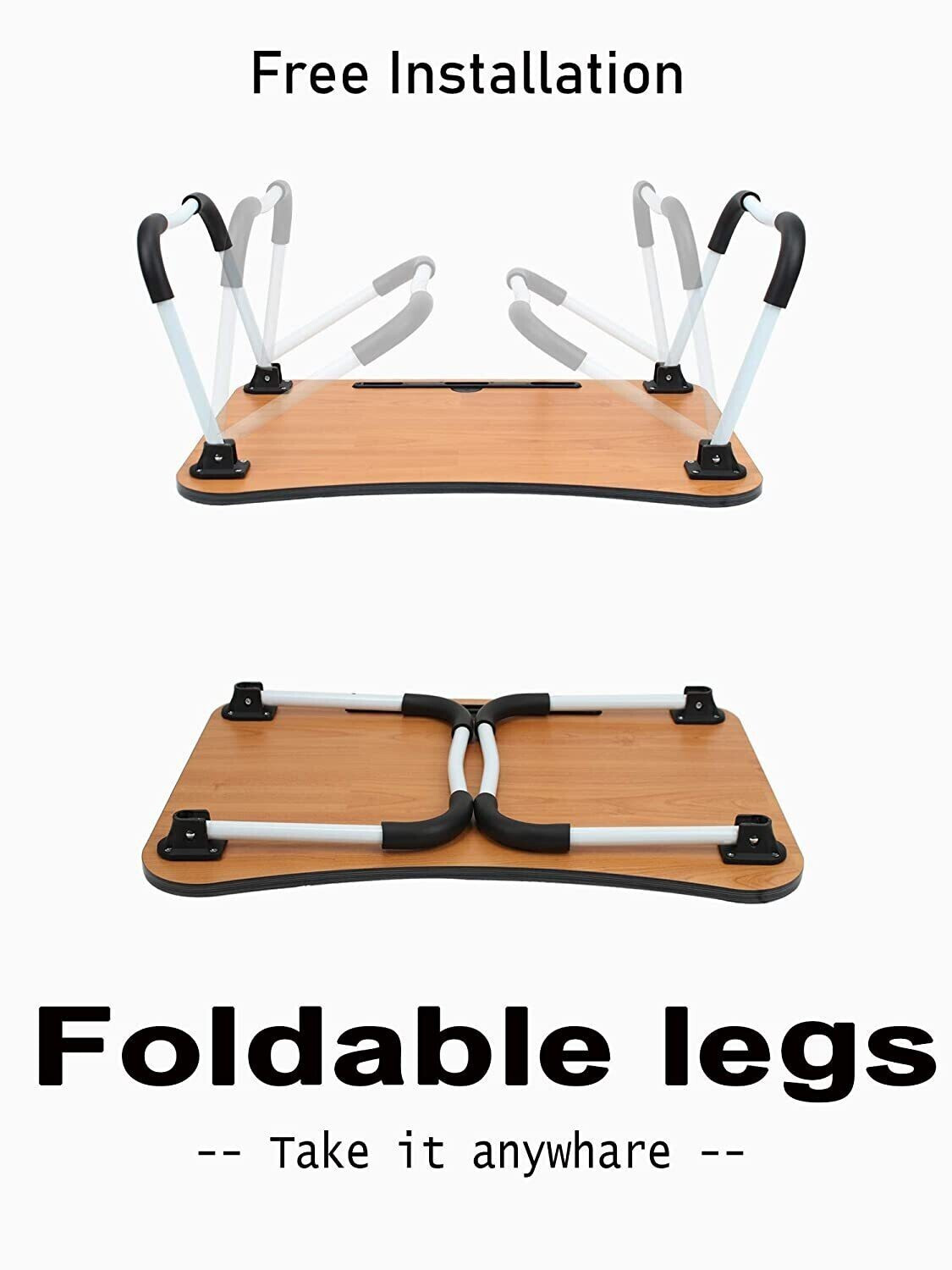 Image of FurniGully Wood Portable Laptop Table