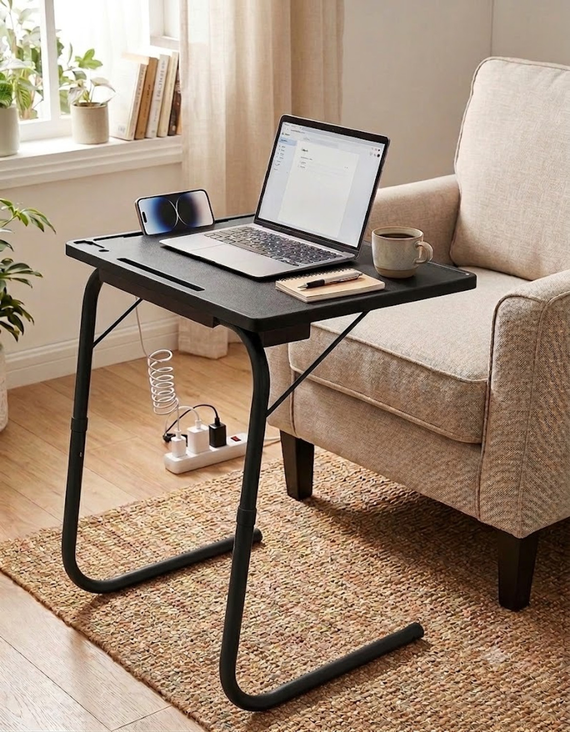 Image of sai praseeda black table Plastic Portable Laptop Table