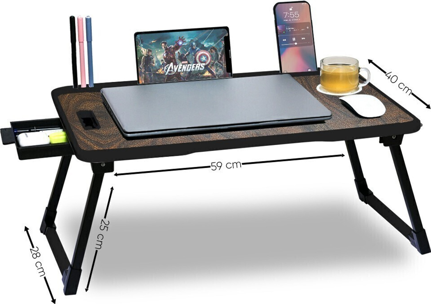 Image of HASMUN Foldable multipurpose Table Wood Portable Laptop Table