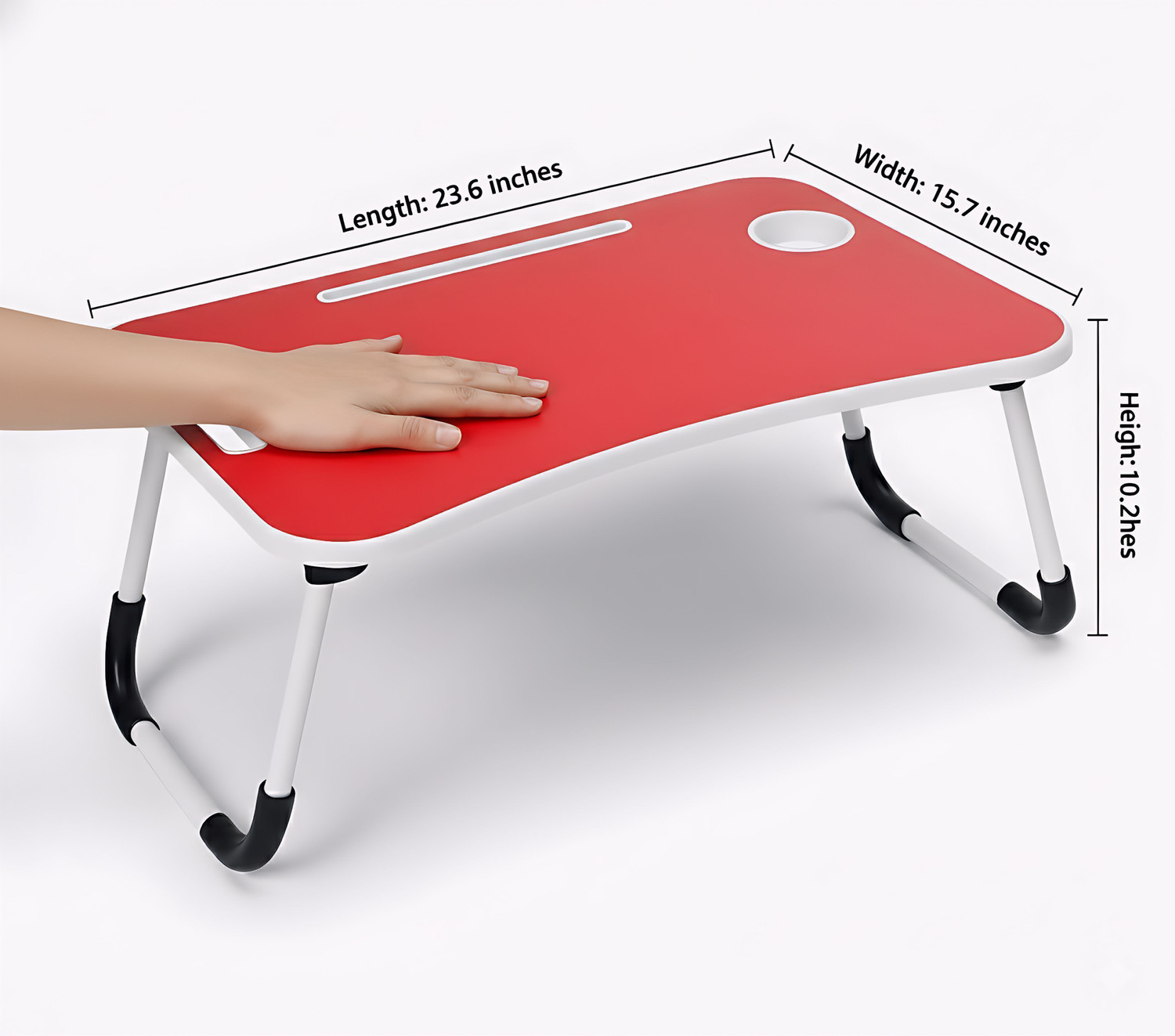 Image of EAGLE INDUSTRIES Foldable Study Table Laptop Table for Bed | Wooden MDF Portable Desk Wood Portable Laptop Table