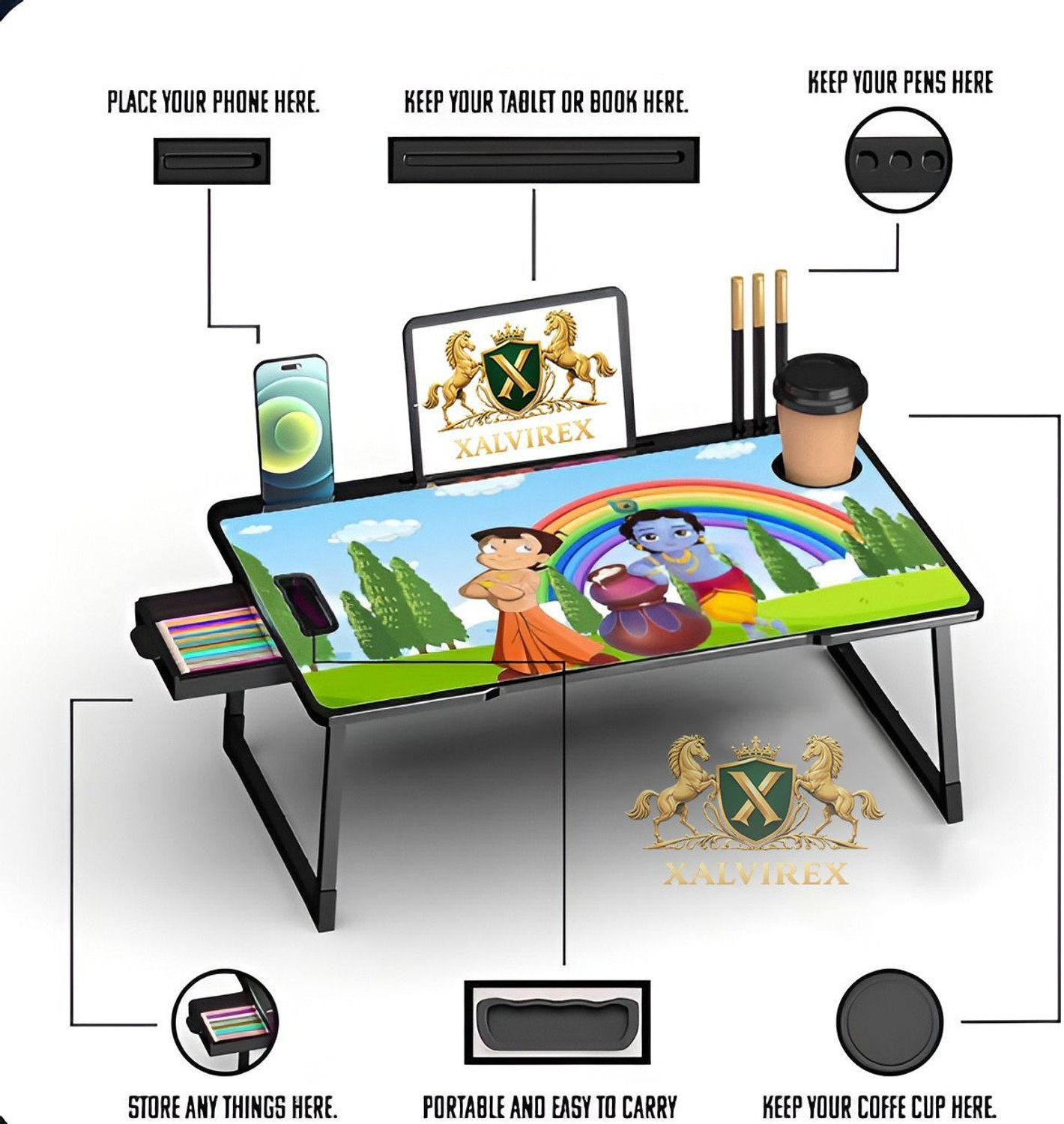 Image of XALVIREX BHIMKRISHNA COTTED Plastic Study Table
