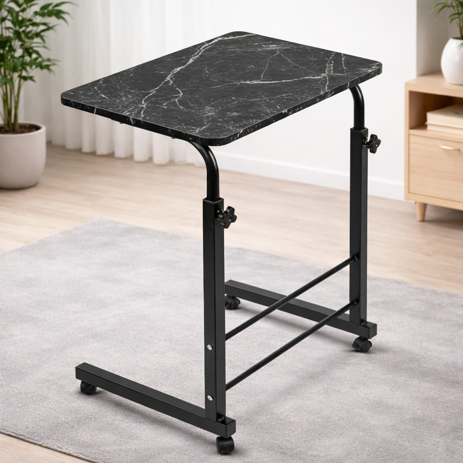 Image of VIROVIA Portable Laptop Table | Adjustable Study Desk for Bed & Work from Home Wood Portable Laptop Table
