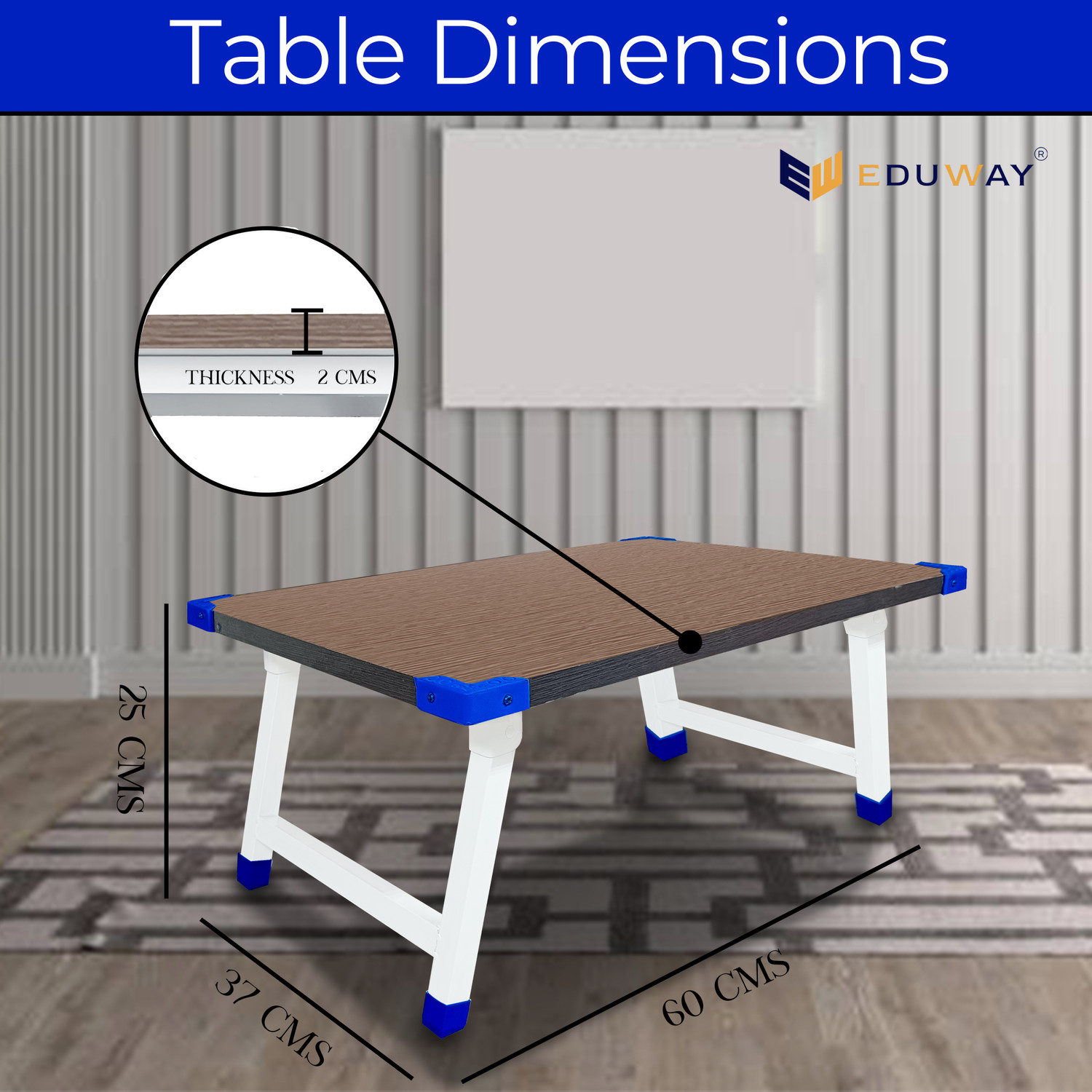 Image of Eduway Portable Laptop wooden bed foldable study table stand for student Home, Office Wood Portable Laptop Table
