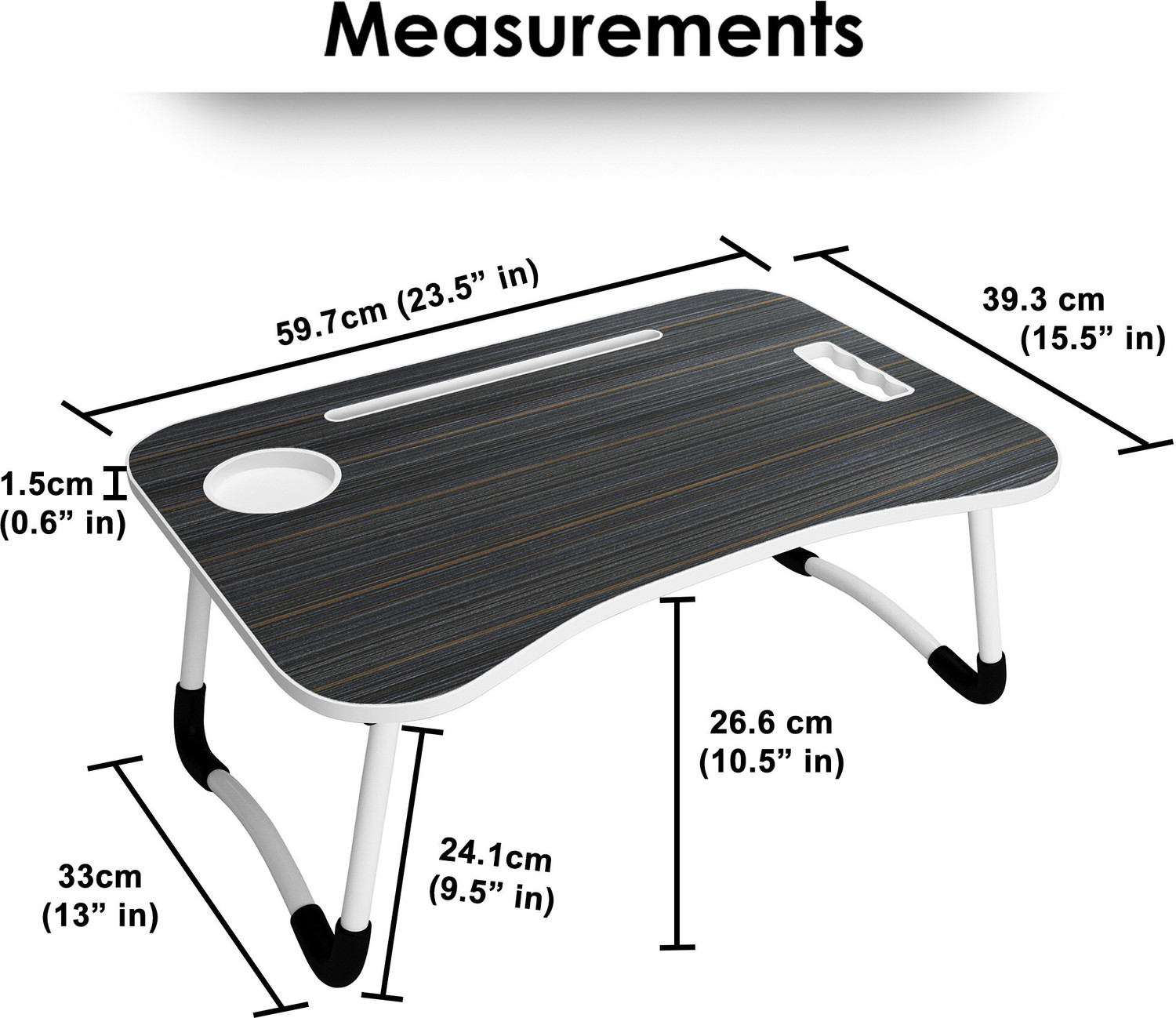 Image of Story@home LT4002 Wood Portable Laptop Table (Finish Color - Black, Pre Assembled)