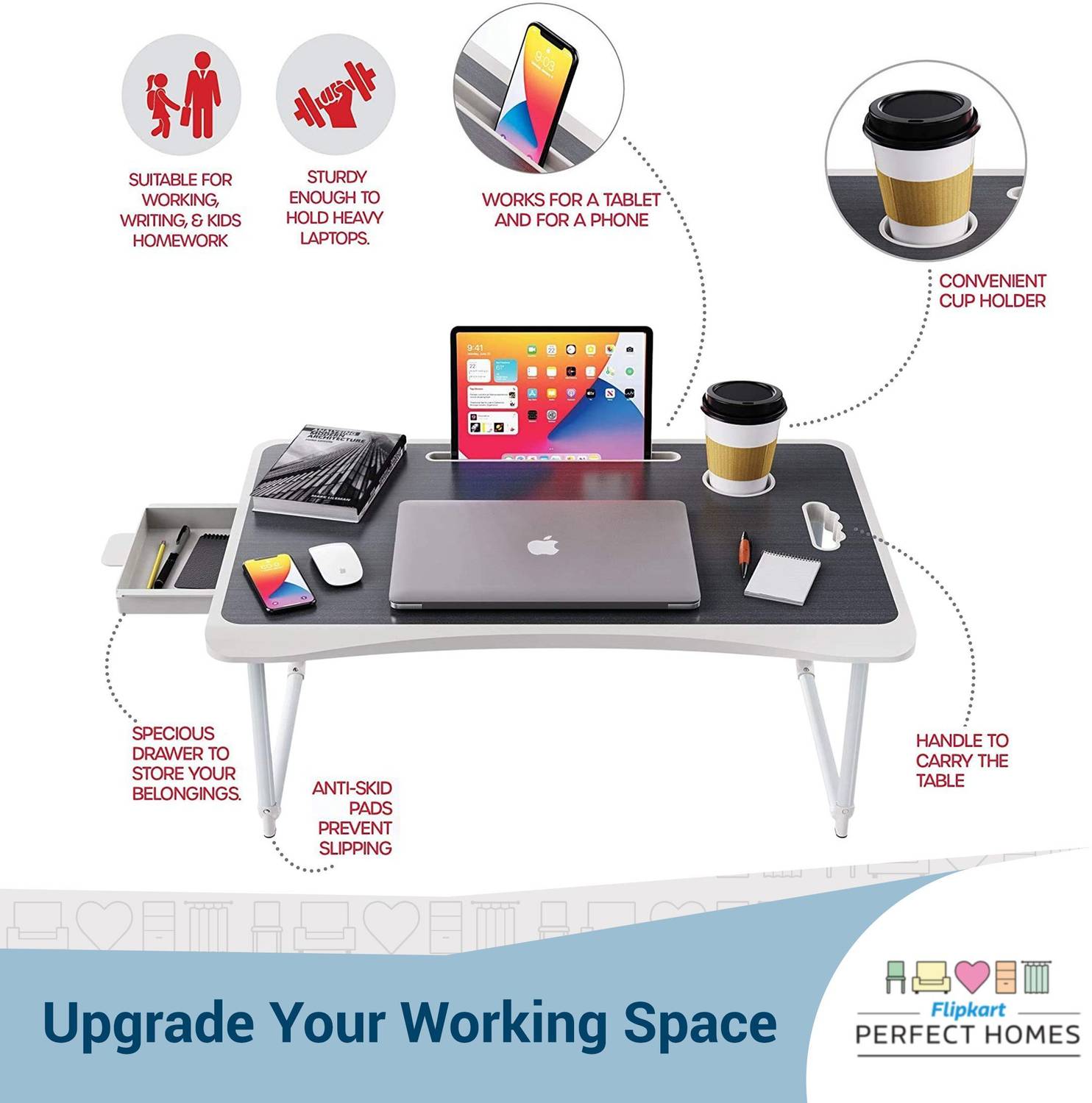 Flipkart Studio Dorm Wood Portable Laptop Table - Image 4