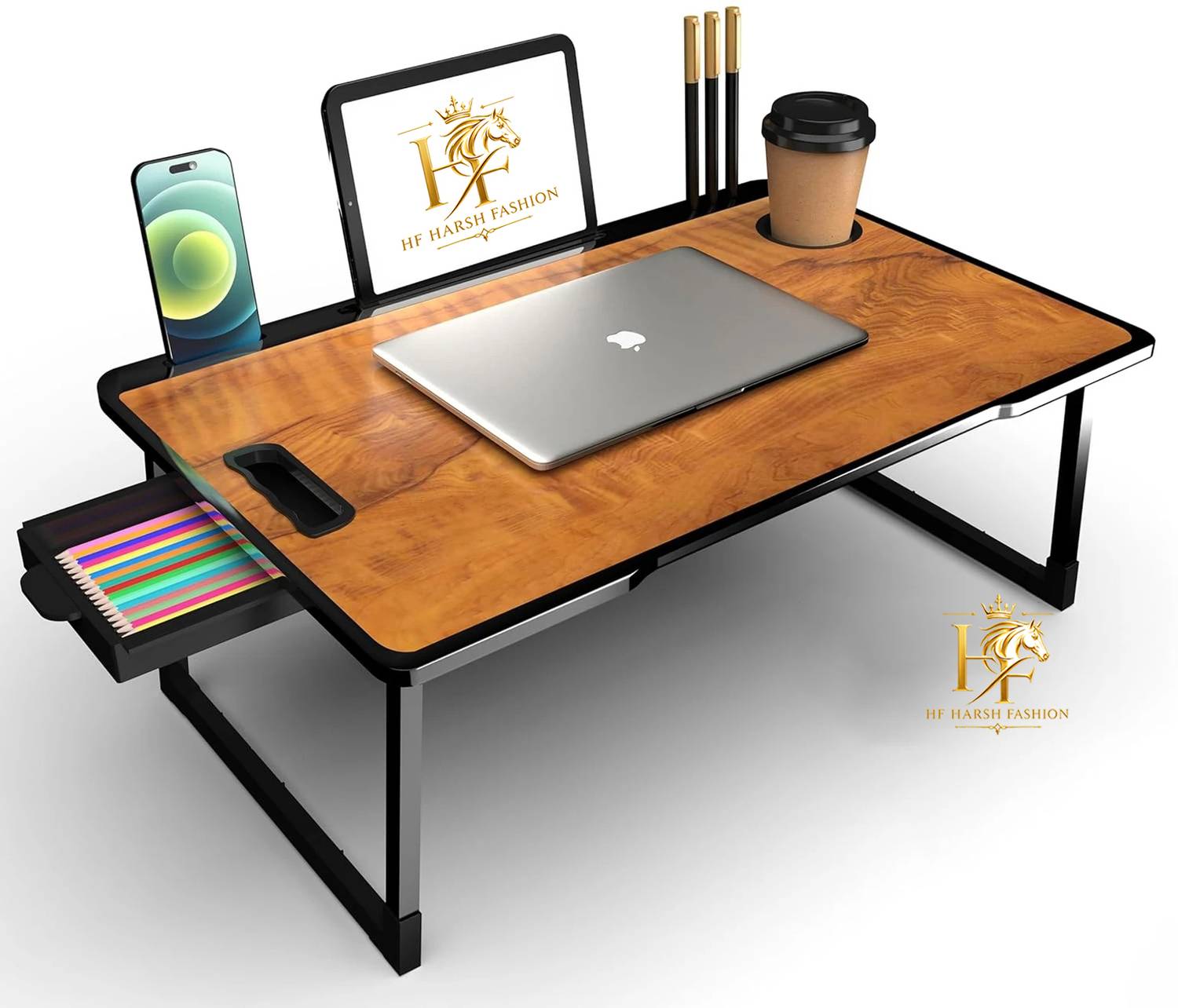 HF HARSH FASHION Wood Portable Laptop Table - Image 1