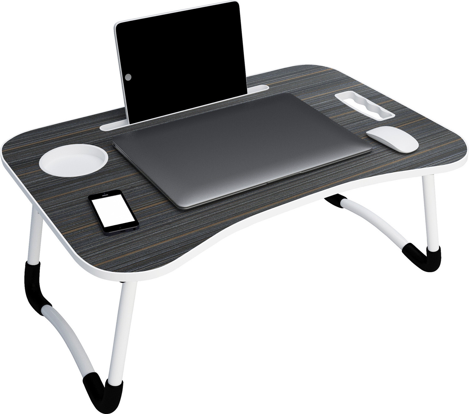 Image of Story@home LT4002 Wood Portable Laptop Table (Finish Color - Black, Pre Assembled)