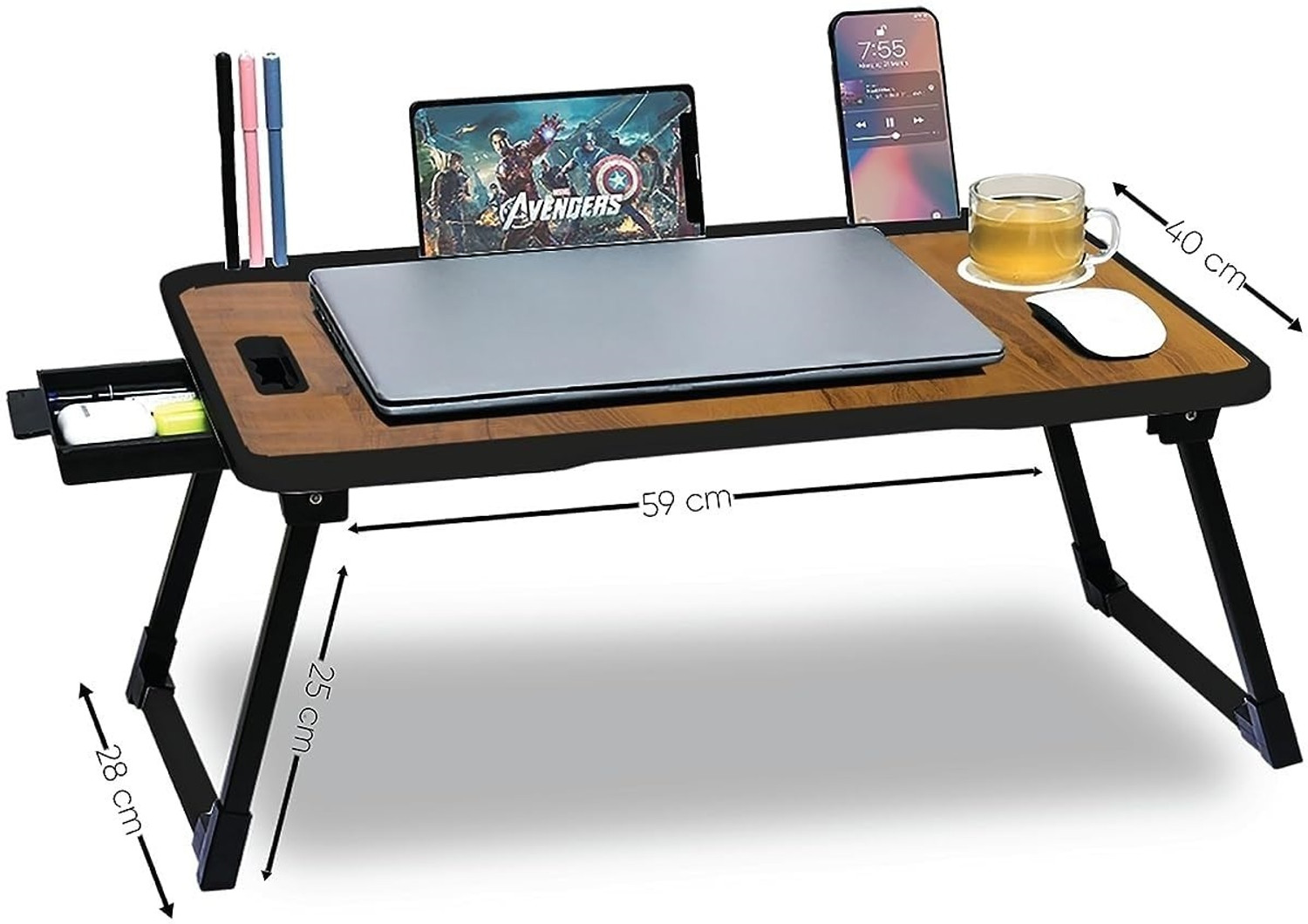 Image of Flipkart Perfect Homes Studio Wood Portable Laptop Table (Finish Color - MULTICOLOR)