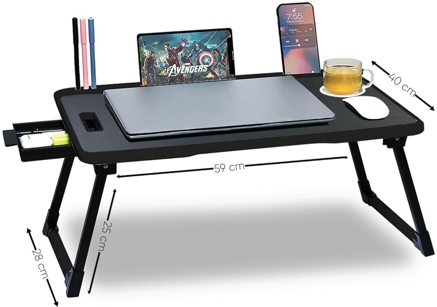 Image of FurniGully Wood Portable Laptop Table