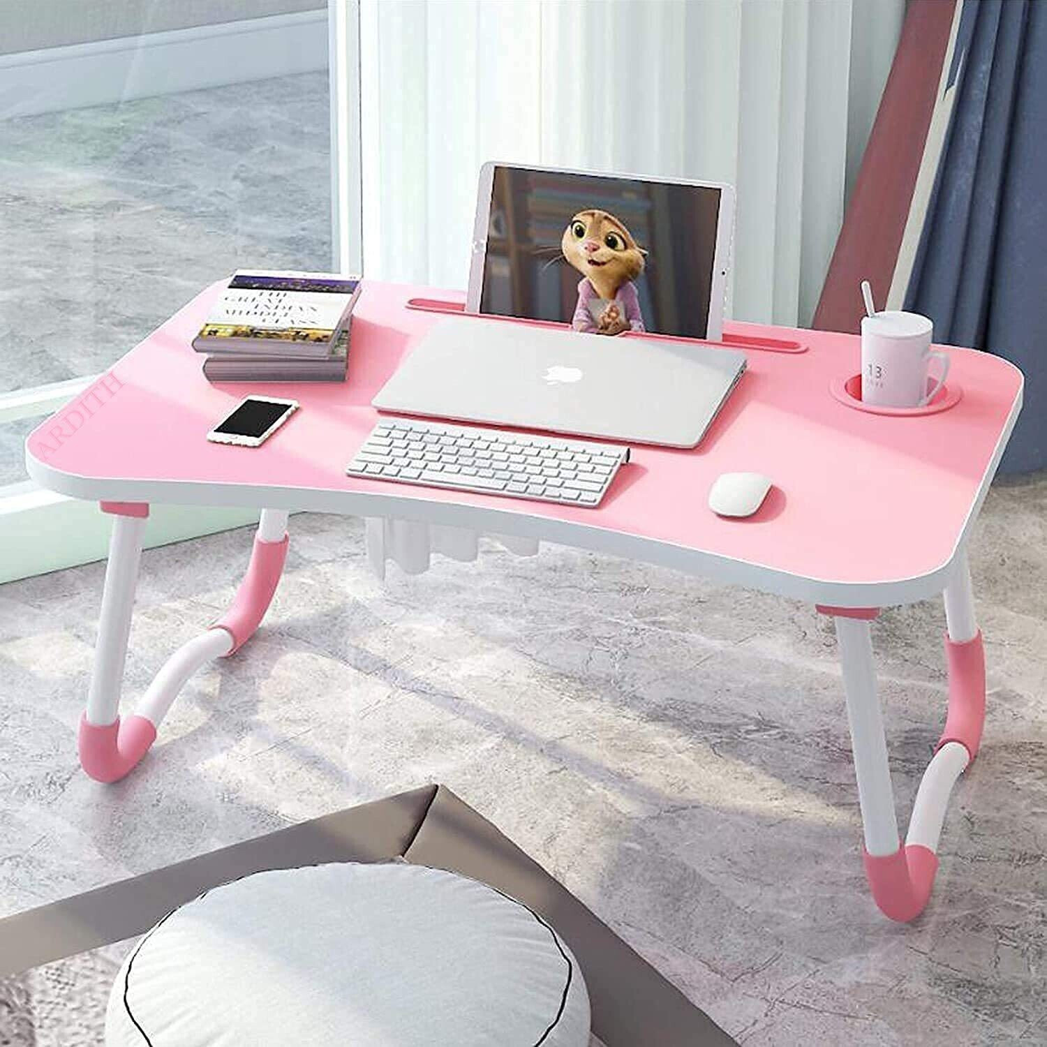 Image of FurniGully Wood Portable Laptop Table