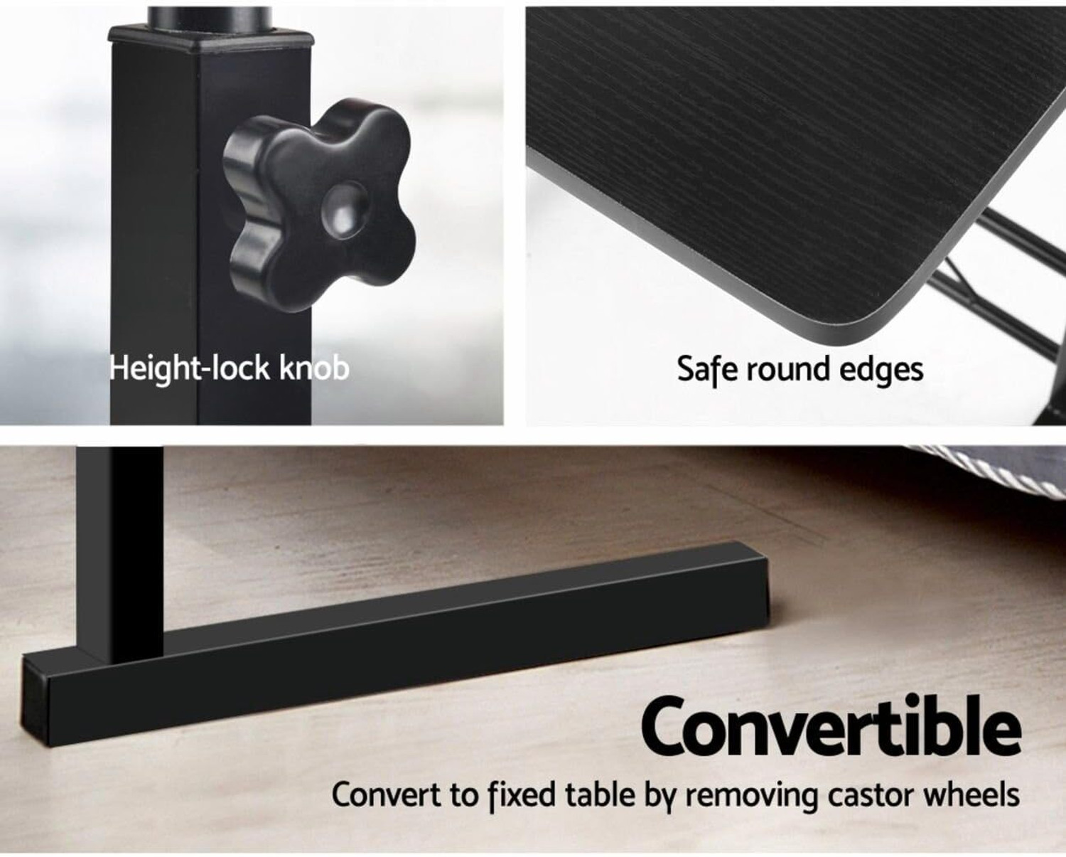 Image of Eliteware's Multi Purpose Laptop Table Wooden (60 X 60 X 40 Cm) Metal Portable Laptop Table
