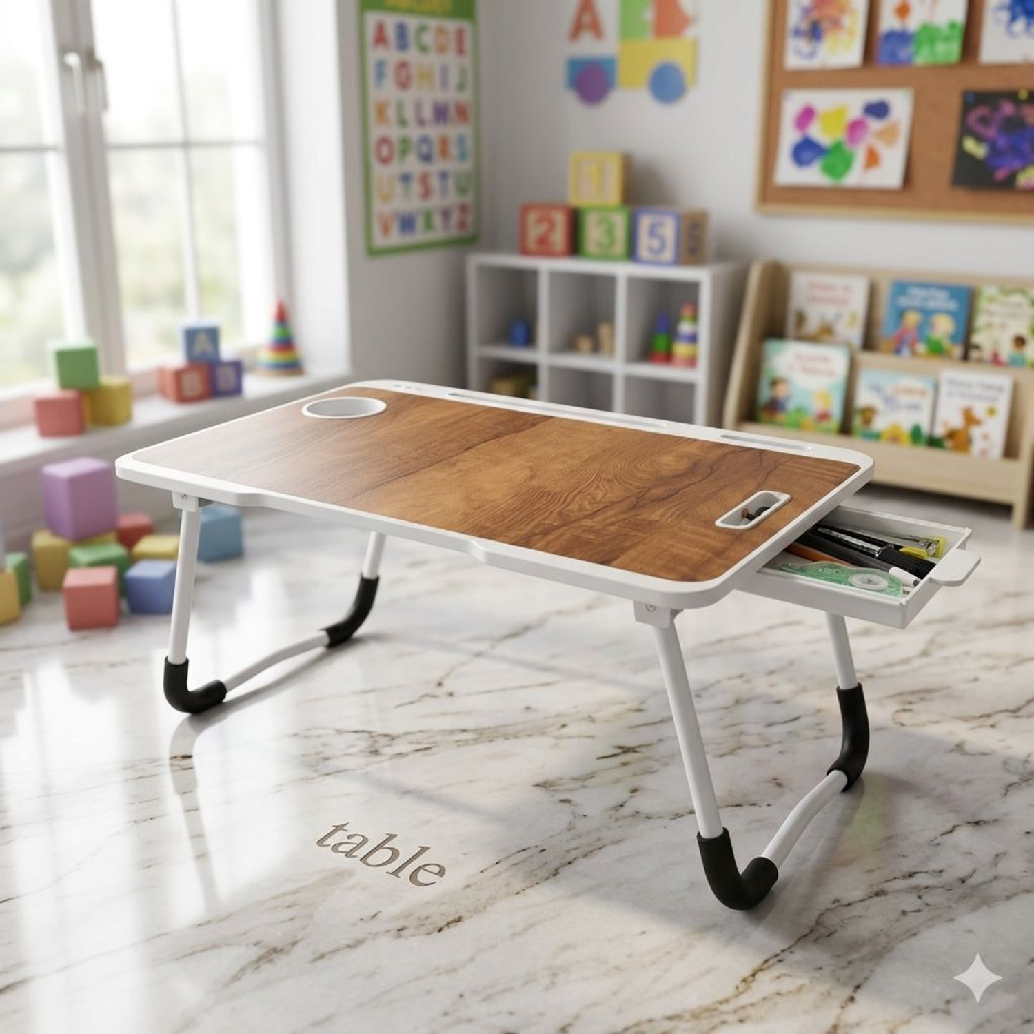 Image of WIFTY wood portable laptop study desk kids table Wood Portable Laptop Table