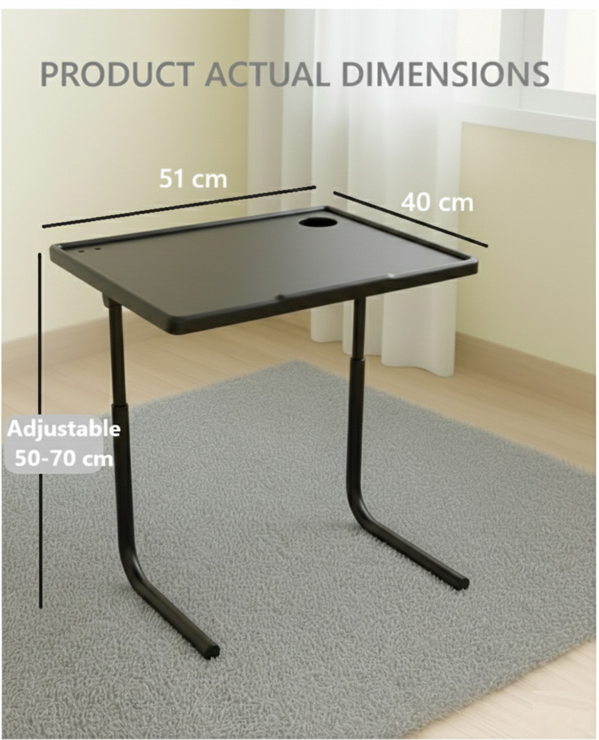 Image of Table Mate II Folding Table For Study & Office Work Use ,Adjustable Hight,Multipurpose Table Plastic Portable Laptop Table