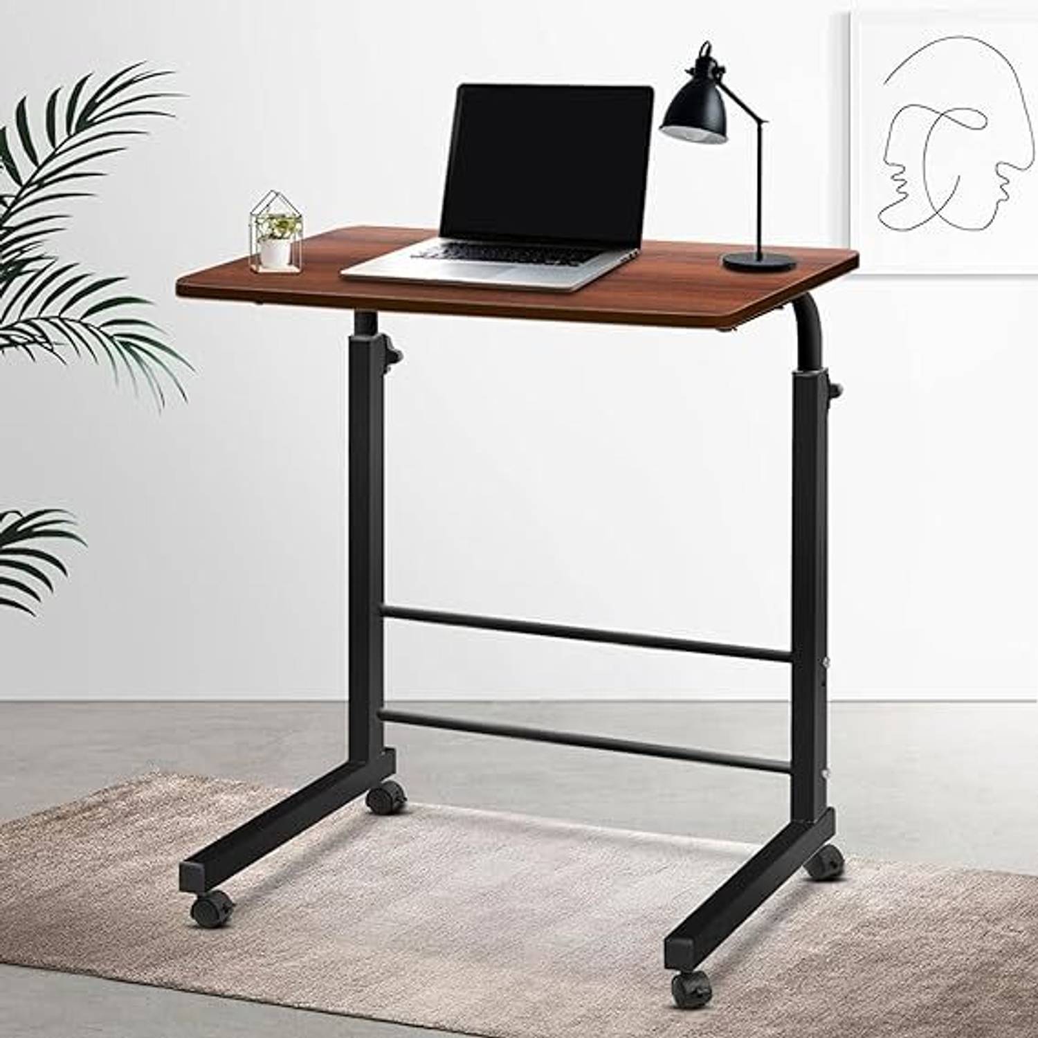 JINKEY Height Adjustable Laptop Table with Wheels - Image 2
