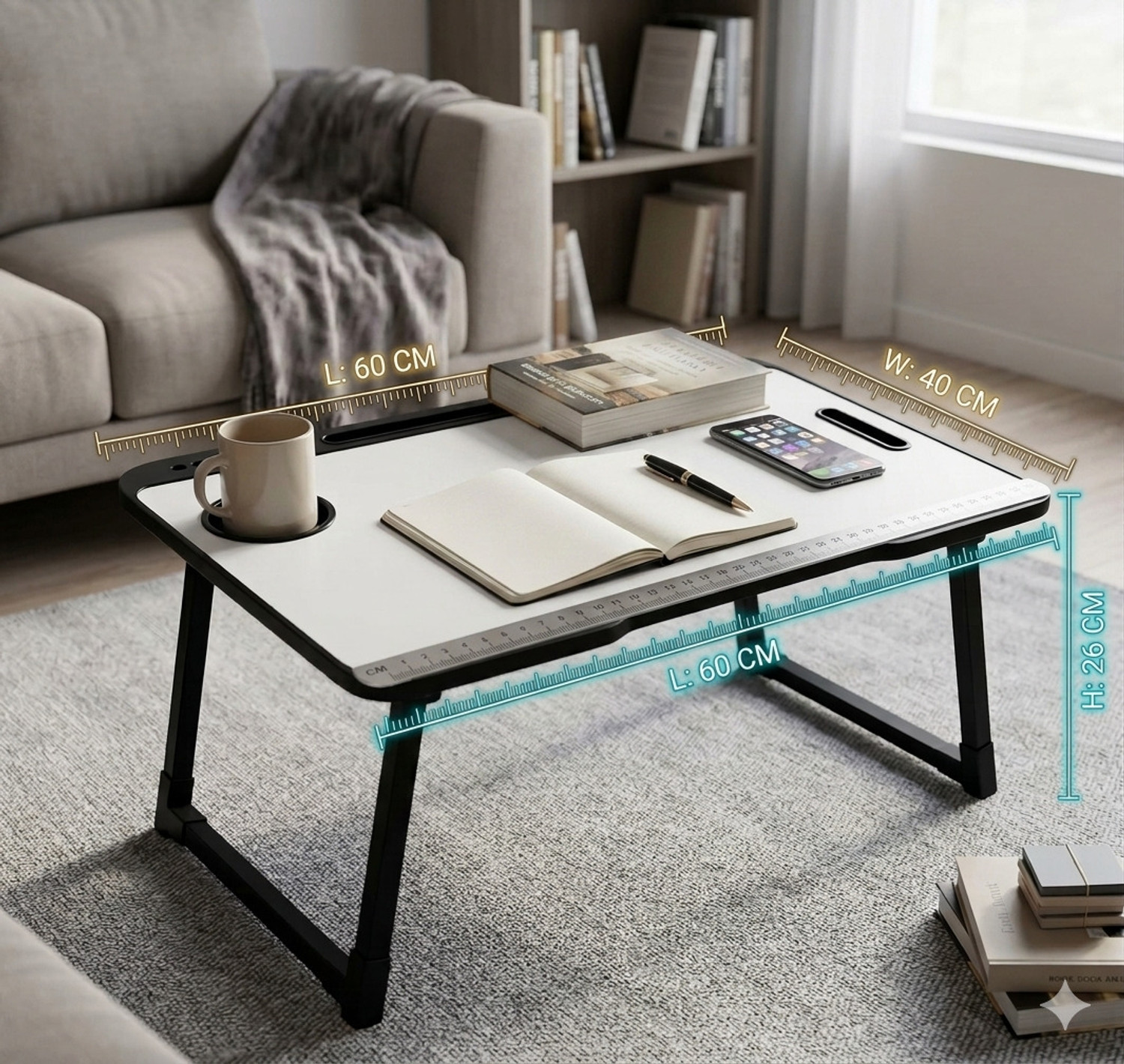 Image of FoldFirst WHITE Wood Portable Laptop Table