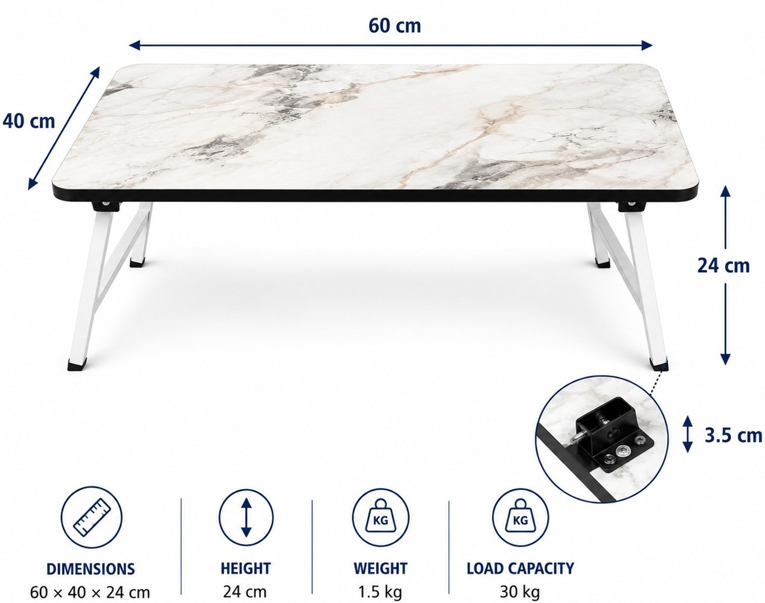 Image of Rite Smart Desk Fold 60 Wood Portable Laptop Table