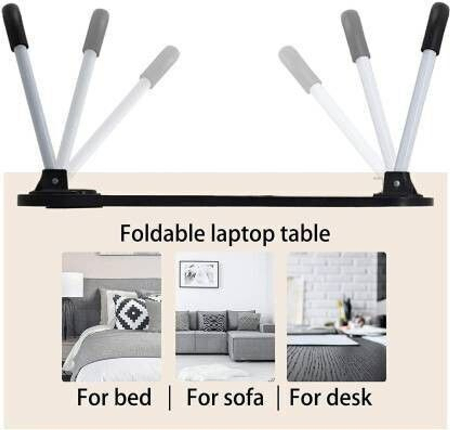 Image of FurniGully Work Tray Table Stand for Writing Wood Portable Laptop Table